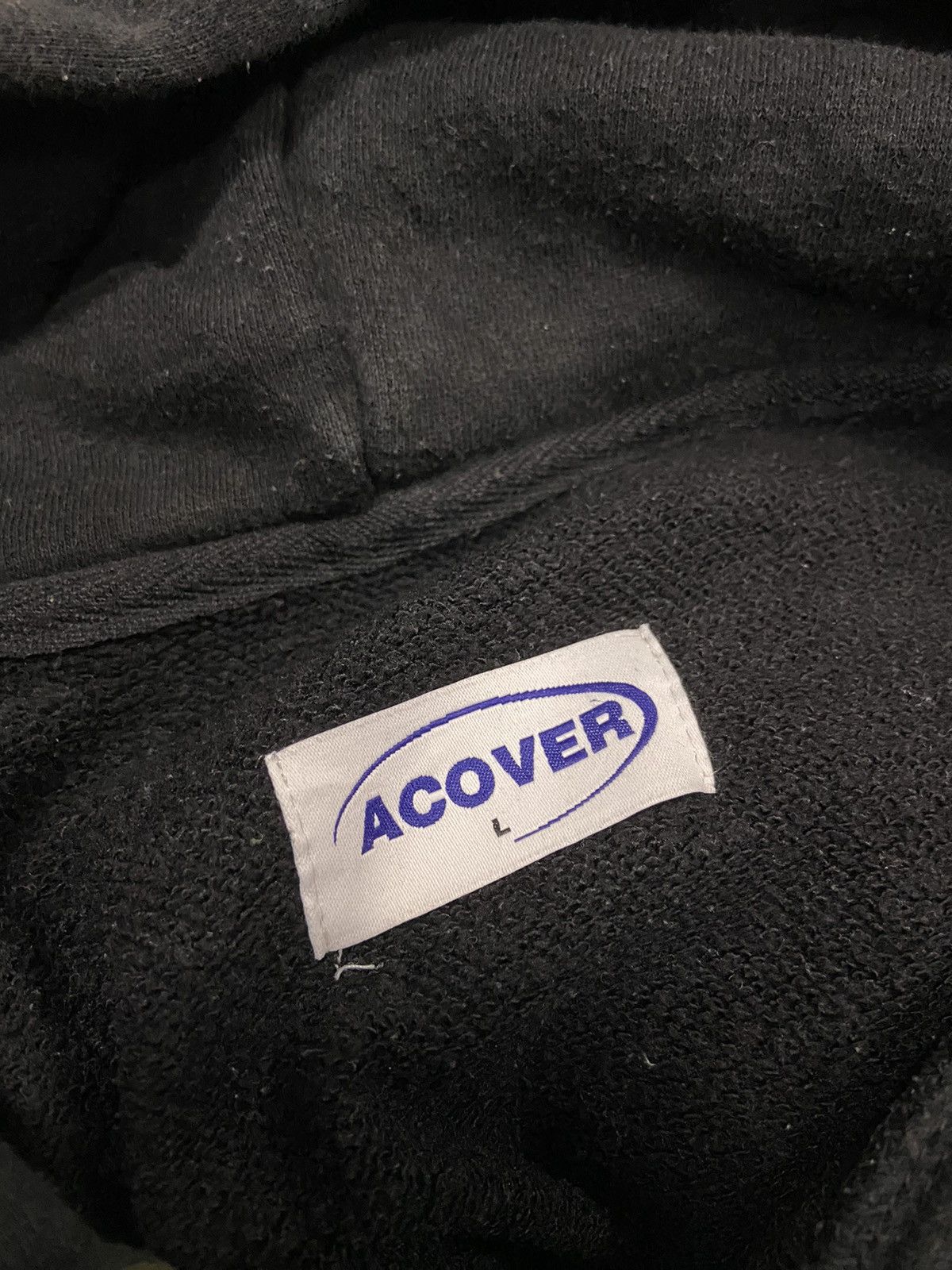 Japanese Brand ACOVER FLAME SPELLOUT BLACK HOODIE Size US L / EU 52-54 / 3 - 6 Thumbnail