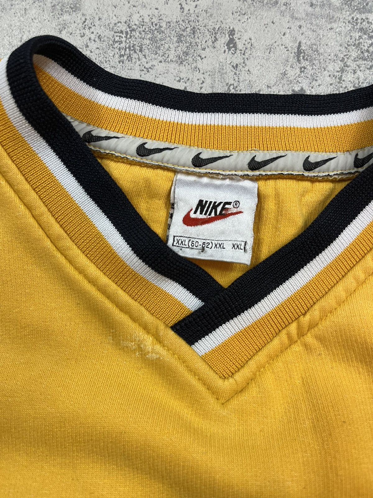 Nike × Vintage 90’s NIKE SWOOSH LOGO RETRO RARE V-NECK SWEATSHIRT Size US XXL / EU 58 / 5 - 3 Thumbnail