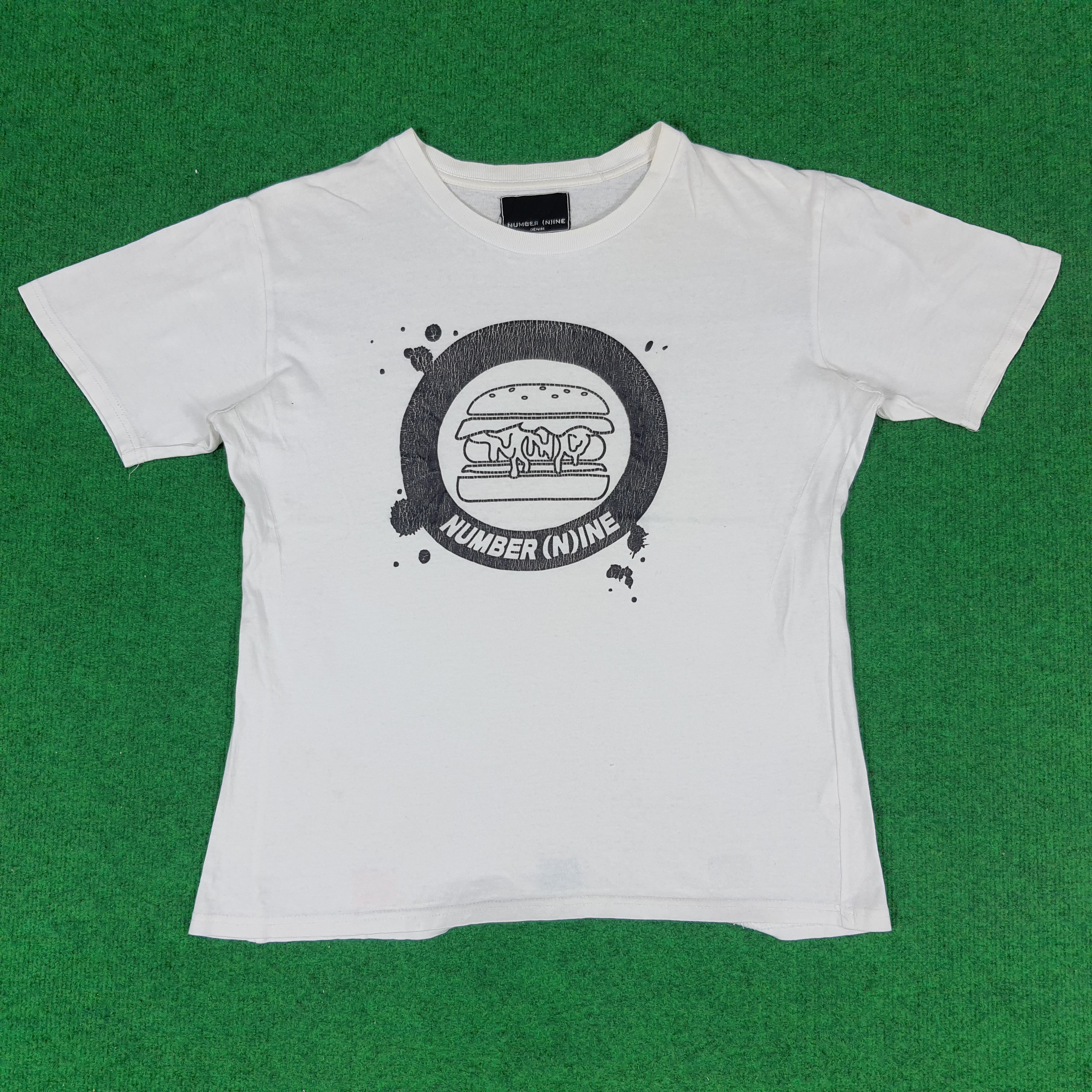 Japanese Brand × Vintage Vintage Number Nine Denim Hamburger Streetwear T-shirt Size L / US 10 / IT 46 - 1 Thumbnail