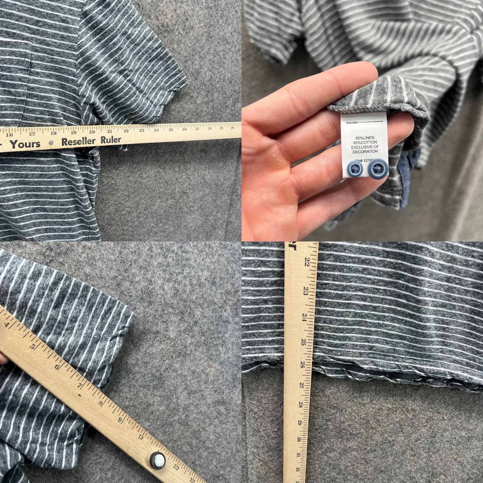 johnnie-O VINTAGE? No. Johnnie-O Hangin' Out Polo Shirt Mens Medium Gray Striped Short Sleeve Cotton Size US M / EU 48-50 / 2 - 8 Thumbnail