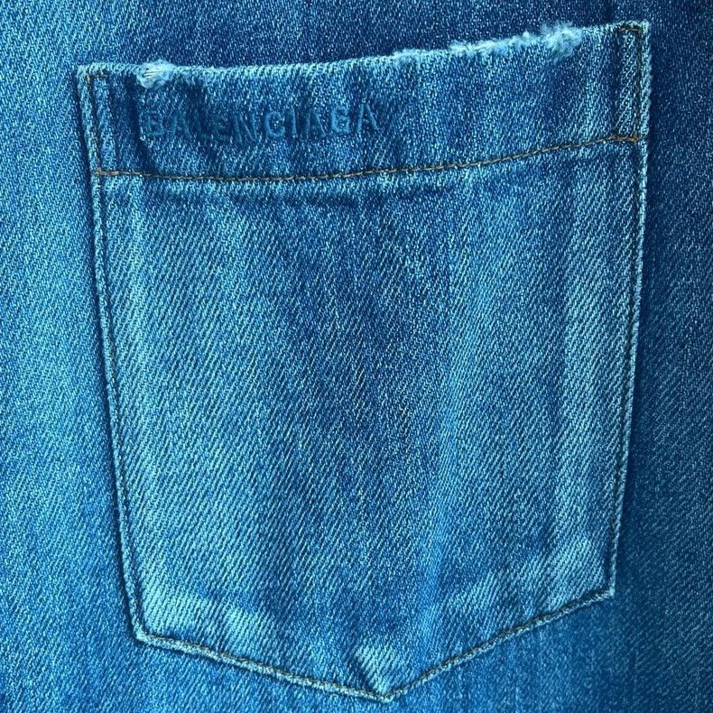 Balenciaga Balenciaga FW21 Denim Short Sleeve Shirt 2502-Nextarrow Size US L / EU 52-54 / 3 - 4 Thumbnail