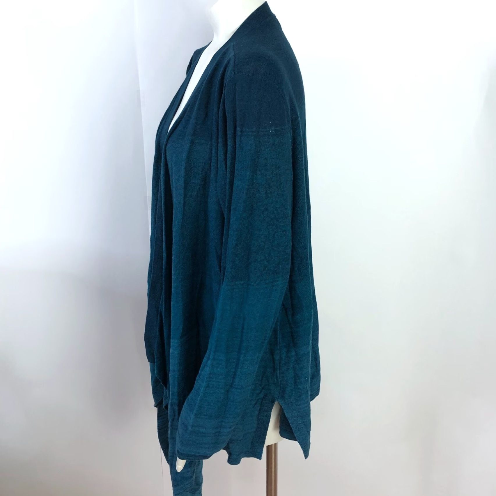 Vintage Chico's Cardigan Sweater 4 XXL Women's Cotton V-Neck Asymmetrical Blue Green Knit Striped Cardigan Casual Womens Size S / US 4 / IT 40 - 2 Thumbnail