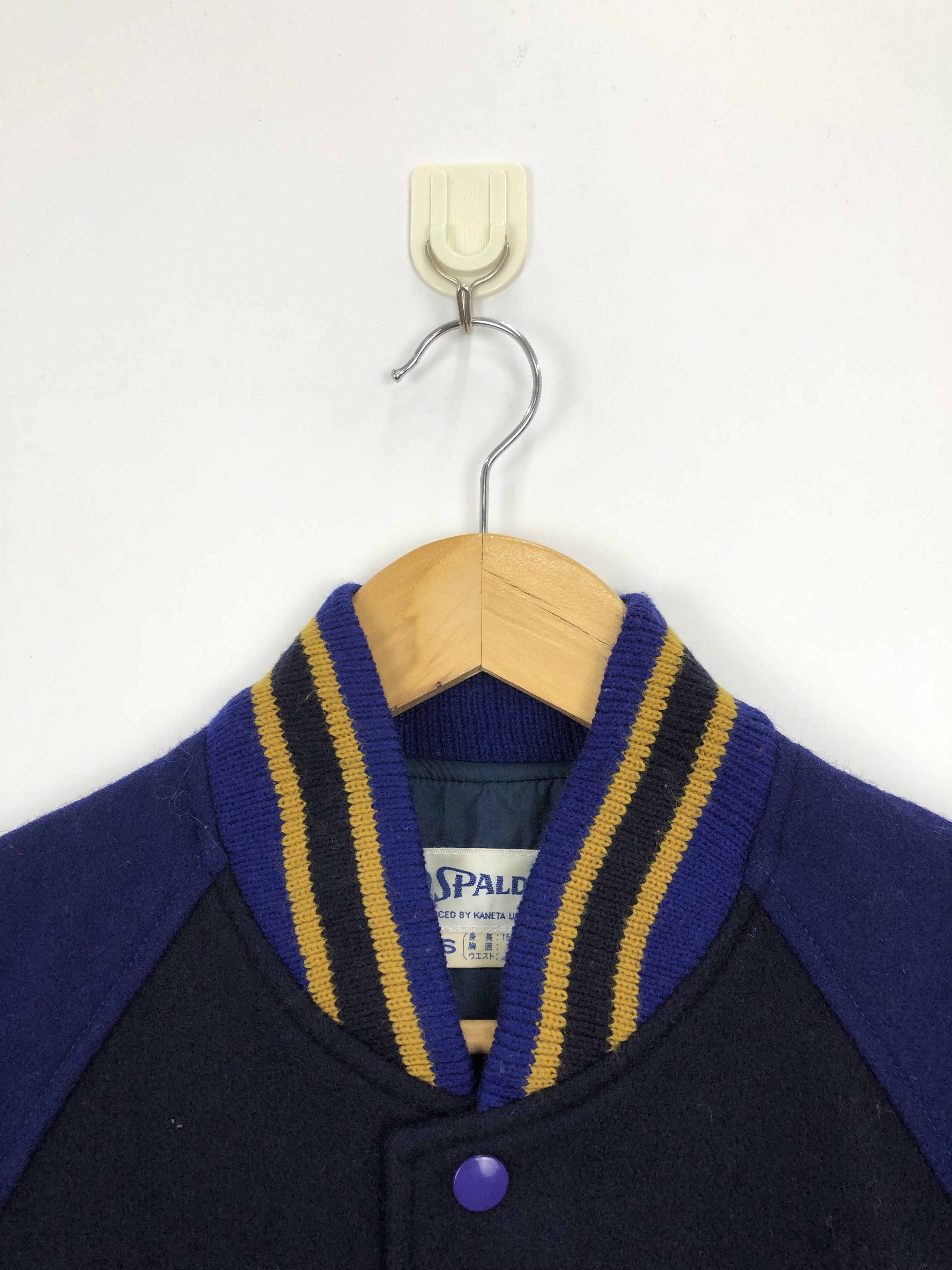 Spalding Vintage 90s Spalding Wool Varsity Jacket Blue V0368 Size US S / EU 44-46 / 1 - 8 Thumbnail