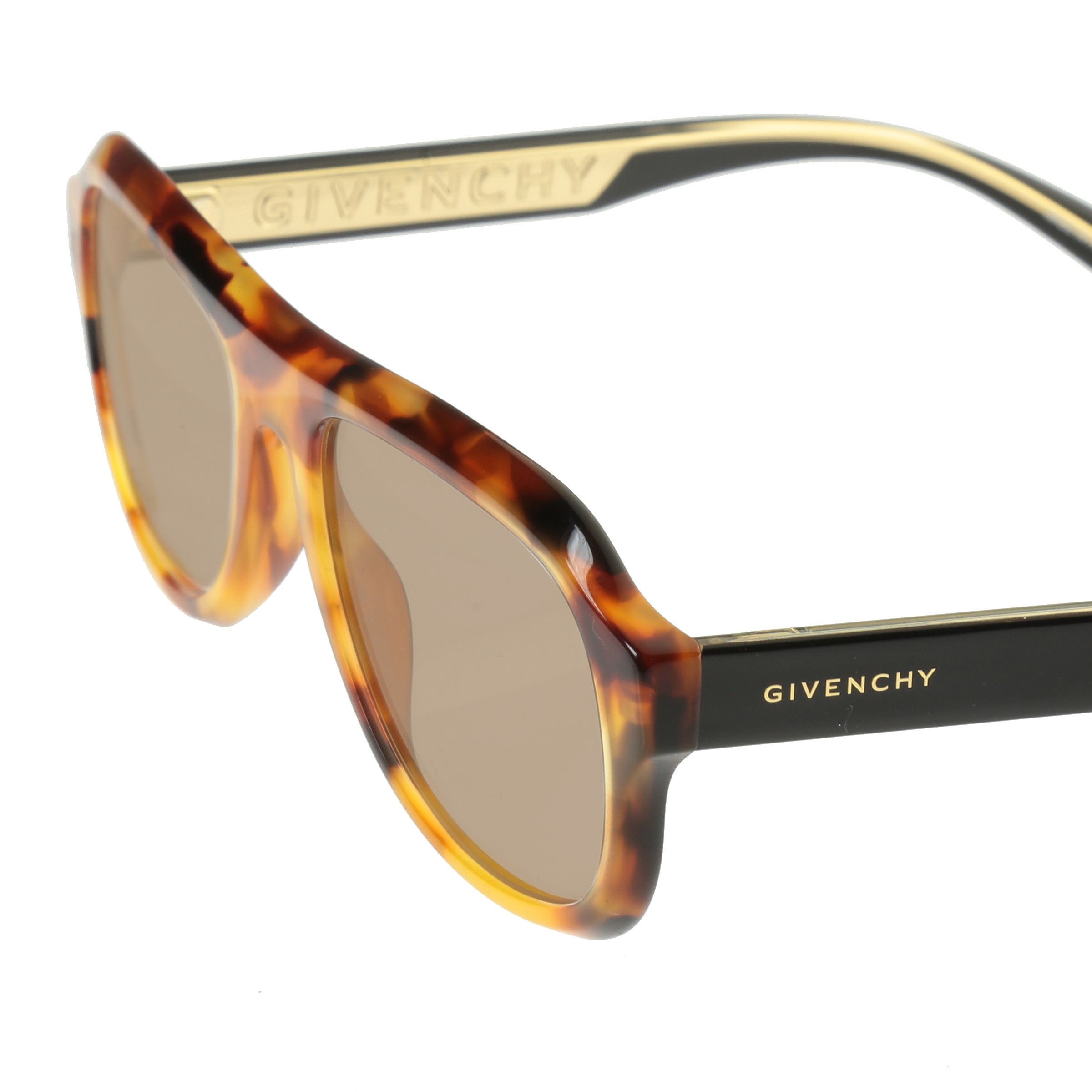 Givenchy Givenchy Havana Brown Gold Pilot Frame Sunglasses Brown Size ONE SIZE - 1 Thumbnail
