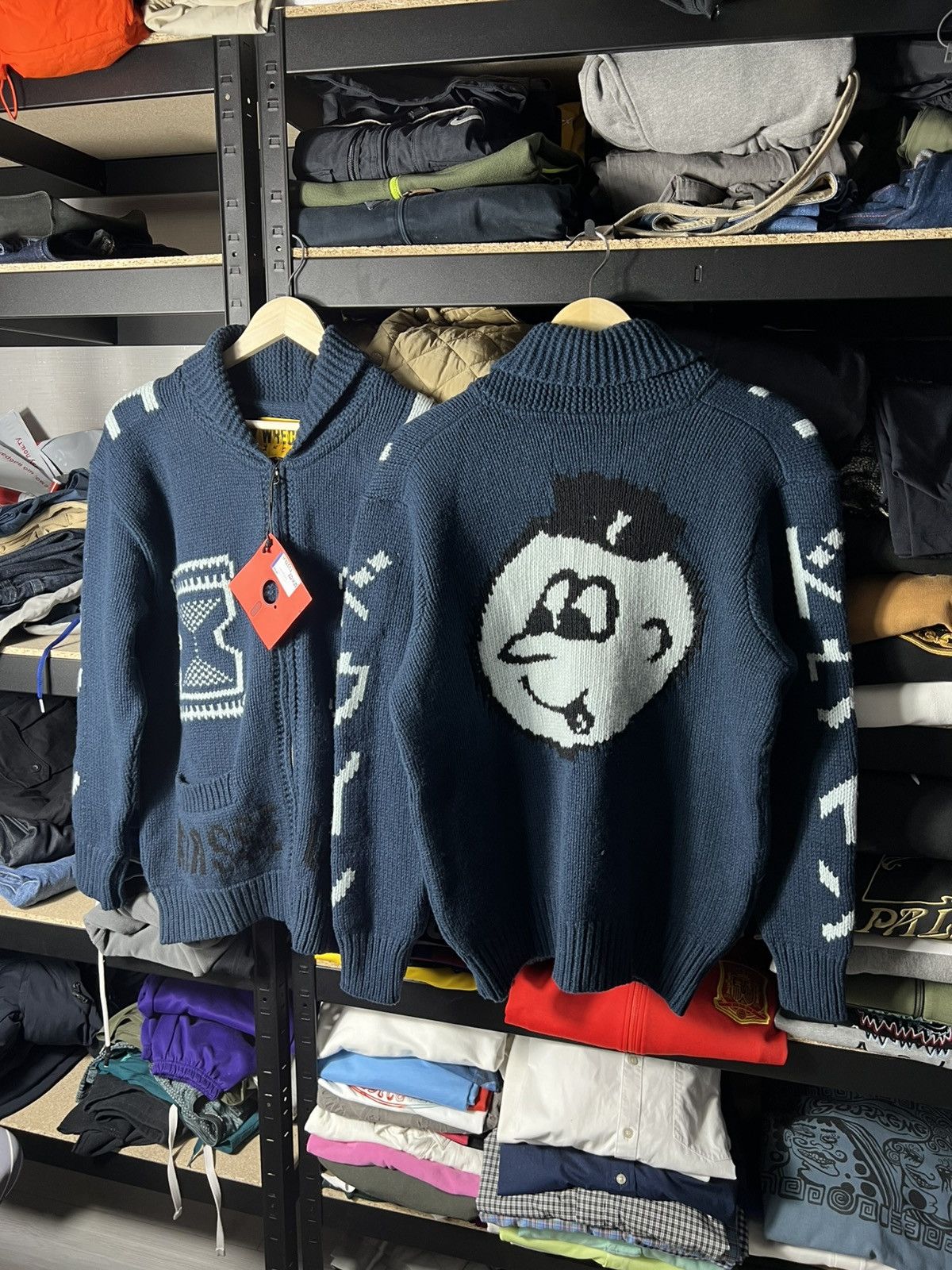 Edwin NWT Edwin x Klasse Wrecks Timer Cardigan Navy Size M Y2K Size US M / EU 48-50 / 2 - 1 Thumbnail