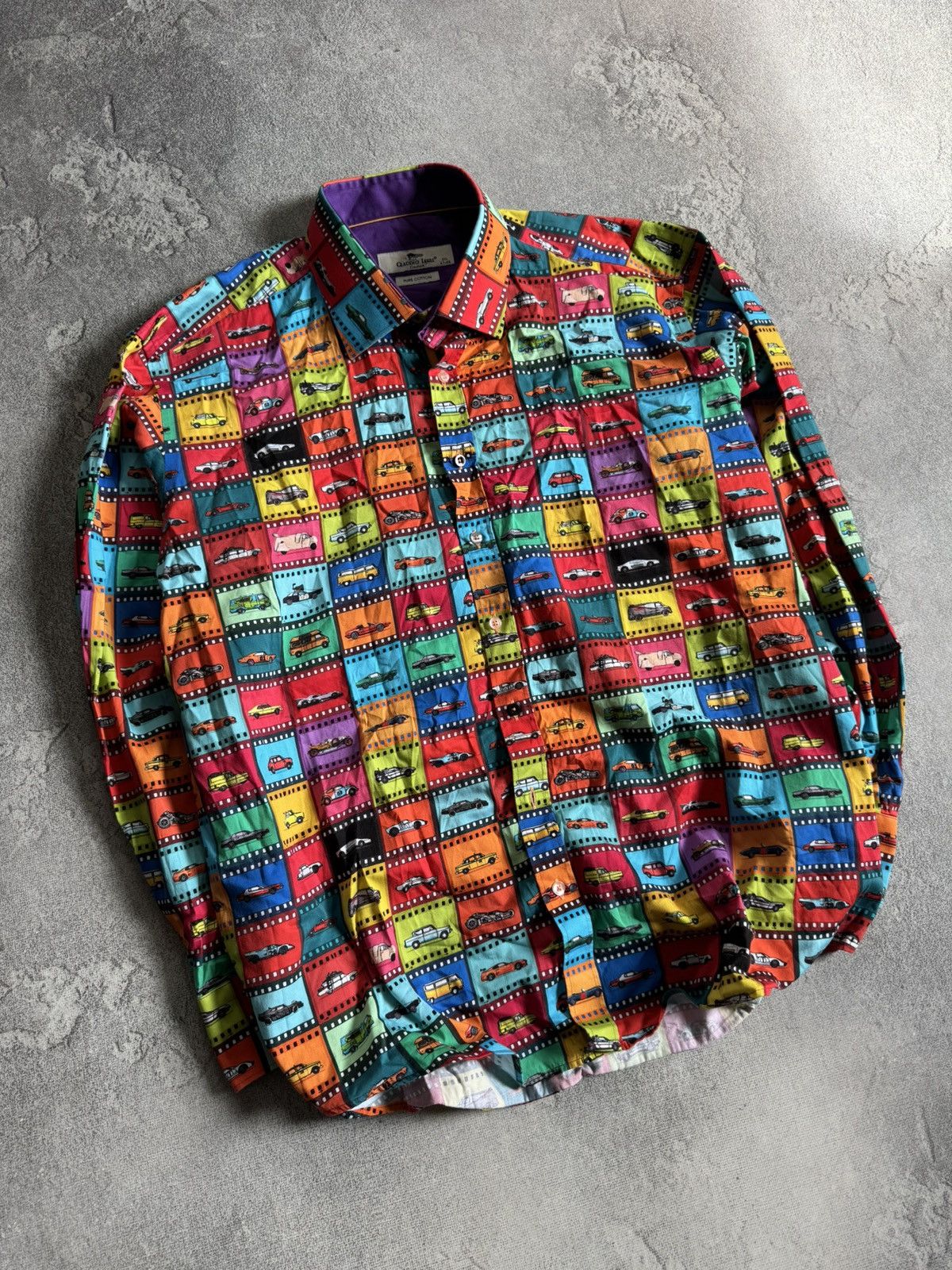 Vintage Mens Claudio Lugli Button Up Shirt Long Sleeve Car Print Size US XXL / EU 58 / 5 - 4 Thumbnail