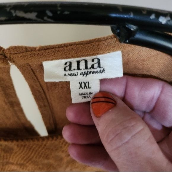 Designer a.n.a Copper Long Sleeve Pullover Unique Designed Sz. XXL Bl Size XXL / US 16-18 / IT 52-54 - 2 Thumbnail
