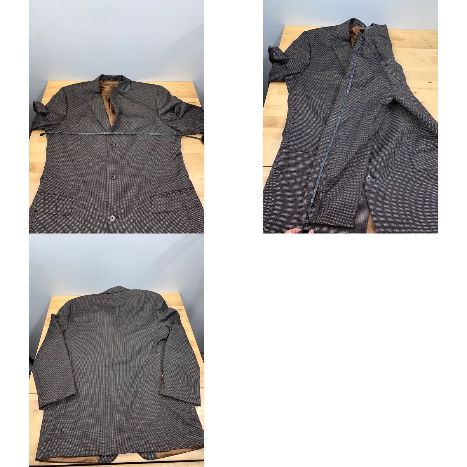 Hugo Boss VINTAGE Hugo Boss Scorsese Coat Jacket Blazer Mens 46 Long Brown Wool Silk USA 2 Piece 8168 Size 46R - 8 Thumbnail