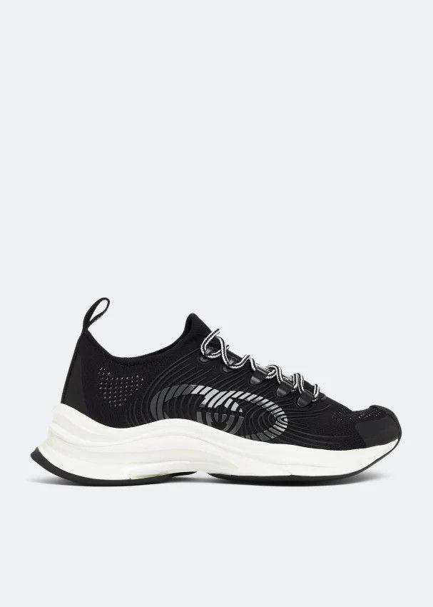 Gucci o1s1wg110125 Run Low-Top Sneakers in Black Size US 14 / EU 47 - 1 Thumbnail