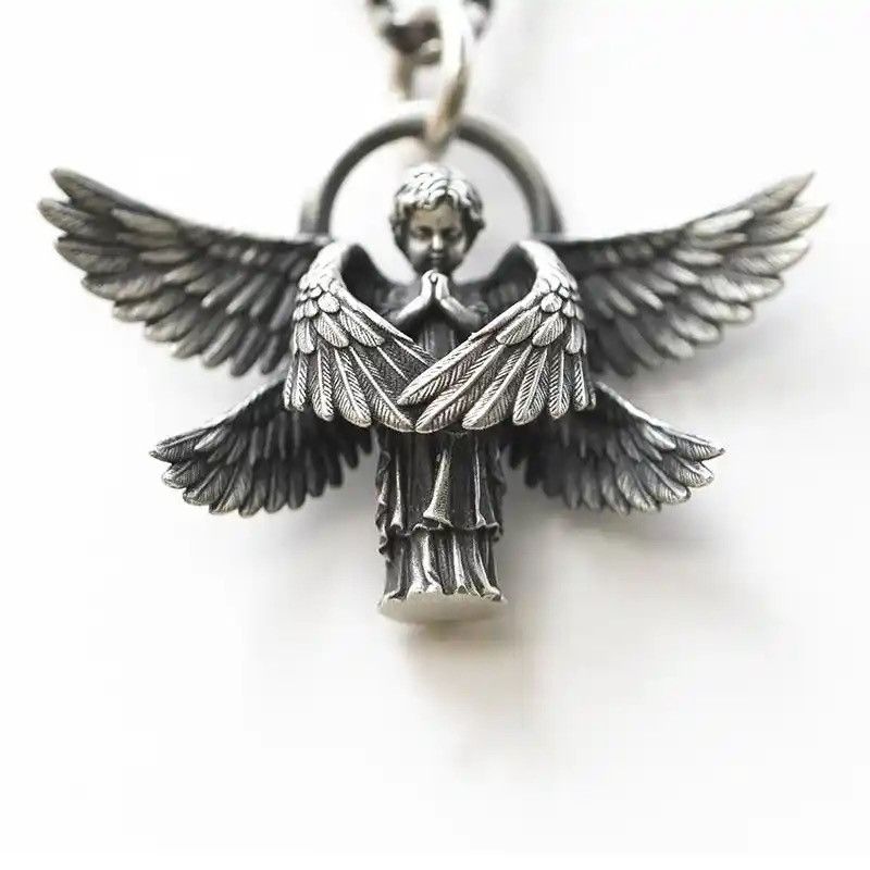 Jewelry × Vintage Seraph Prayer Pendant Long Chain Necklace Size ONE SIZE - 2 Thumbnail