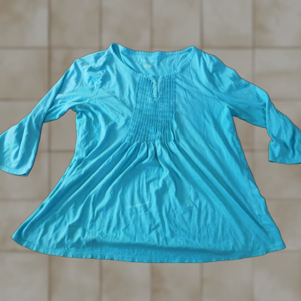 Talbots Talbots Blouse Womens Medium Blue Crew Neck Pullover Basic Casual Tee Stretch Size M / US 6-8 / IT 42-44 - 1 Thumbnail