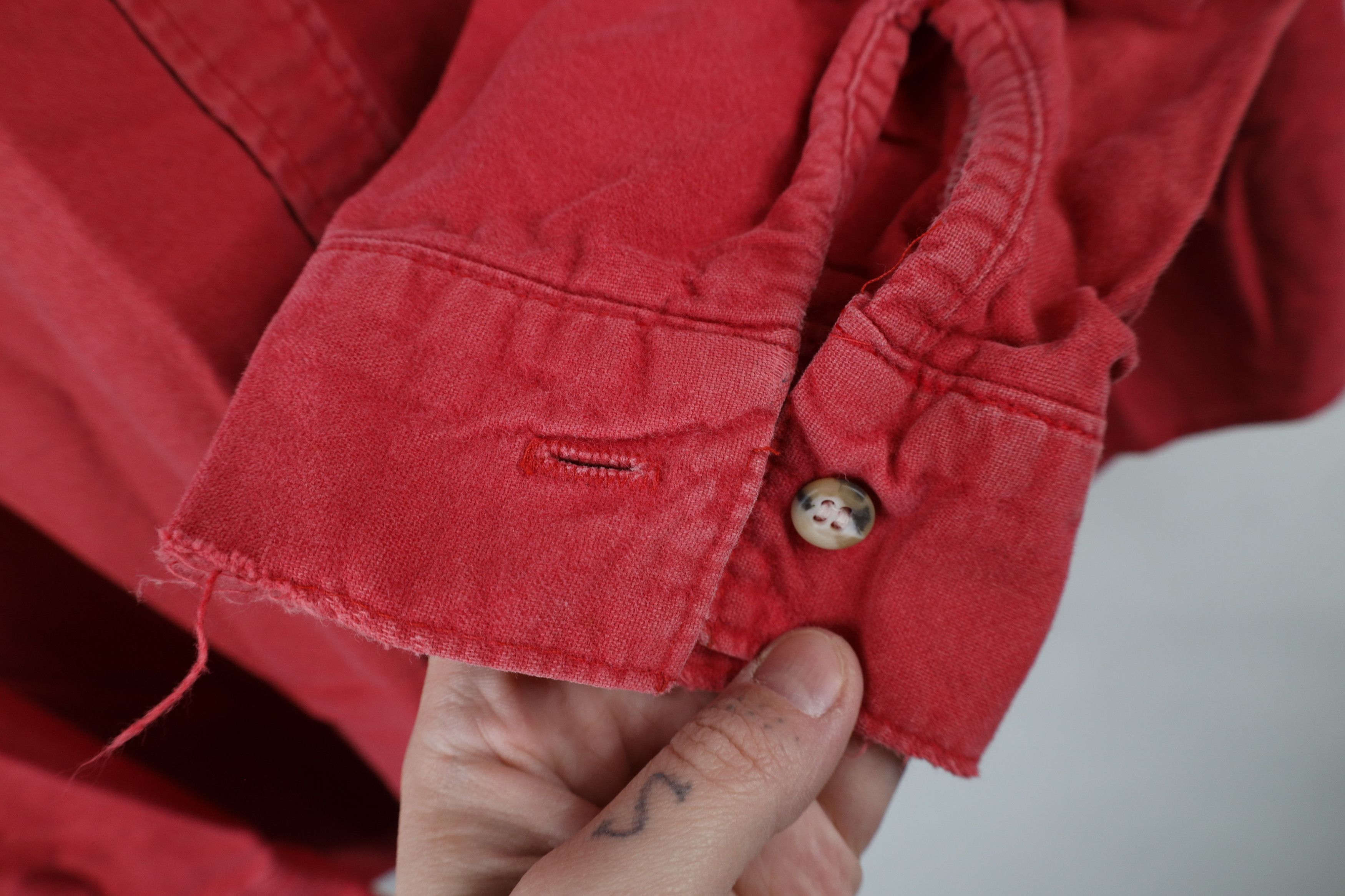 FiveBrother × Vintage Vintage 90s Five Brother Chamois Cloth Button Shirt Red USA Size US L / EU 52-54 / 3 - 8 Thumbnail