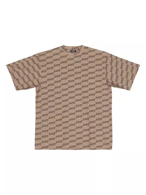 Image of Balenciaga O1In1G1223 Bb Monogram Swim T-Shirt In Beige / Brown in Beige/Brown, Men's (Size XS)