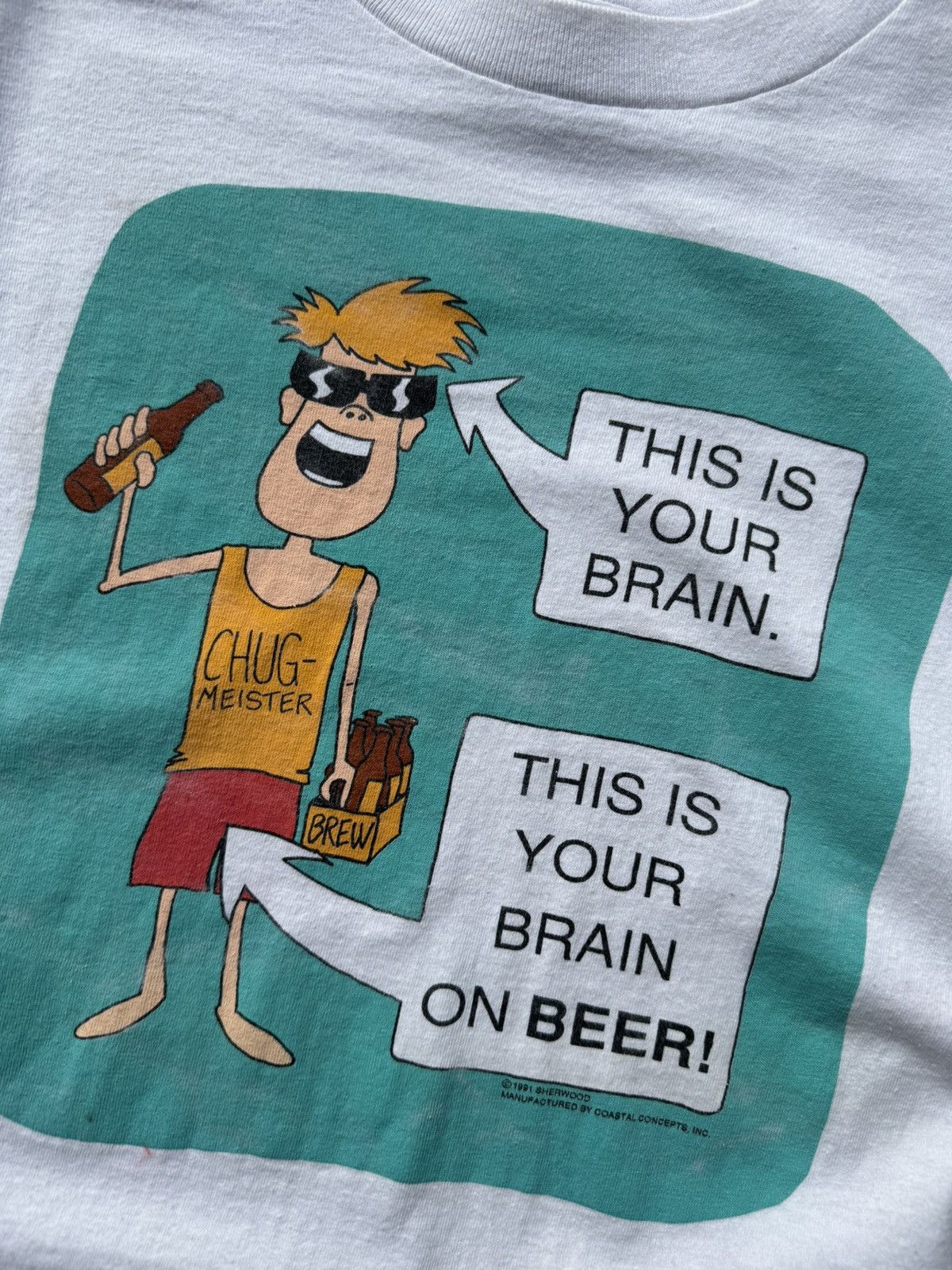 Vintage Vintage 1991 Graphic Beer Sex Tee Funny Humor SofTee Size US L / EU 52-54 / 3 - 3 Thumbnail