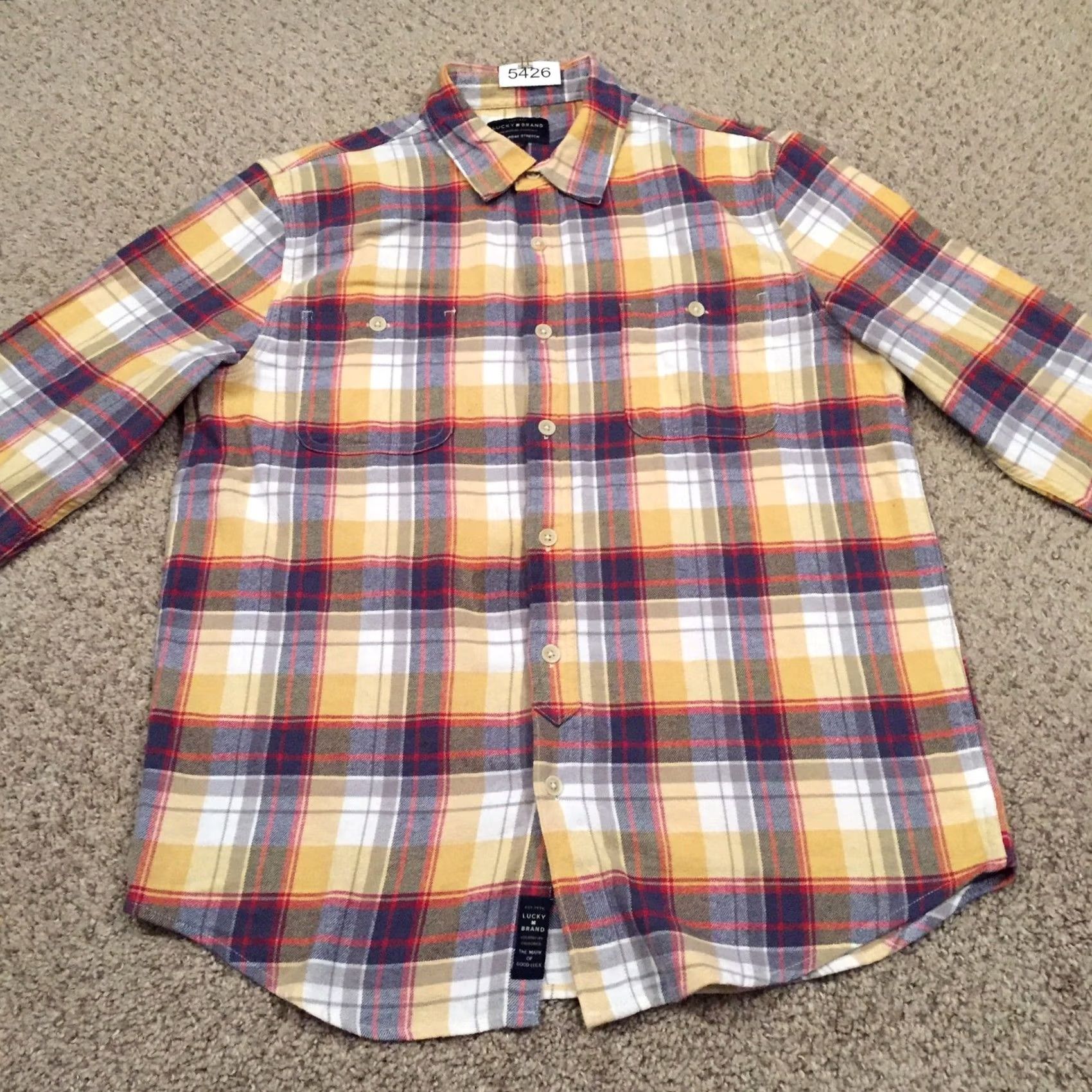 Lucky Brand Lucky Brand Shirt Mens Medium Multicolor Plaid Long Sleeve Button Up Pockets Size US M / EU 48-50 / 2 - 5 Thumbnail