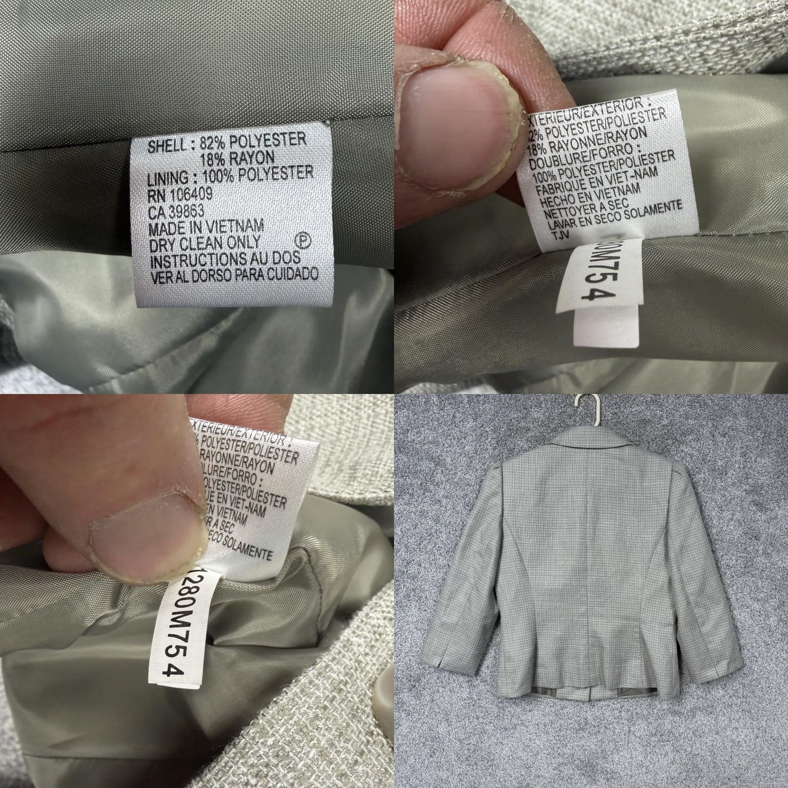 Vintage Tahari Arthur S. Levine Blazer Women 8 Beige Check Suit Jacket Vintage No Size M / US 6-8 / IT 42-44 - 8 Thumbnail