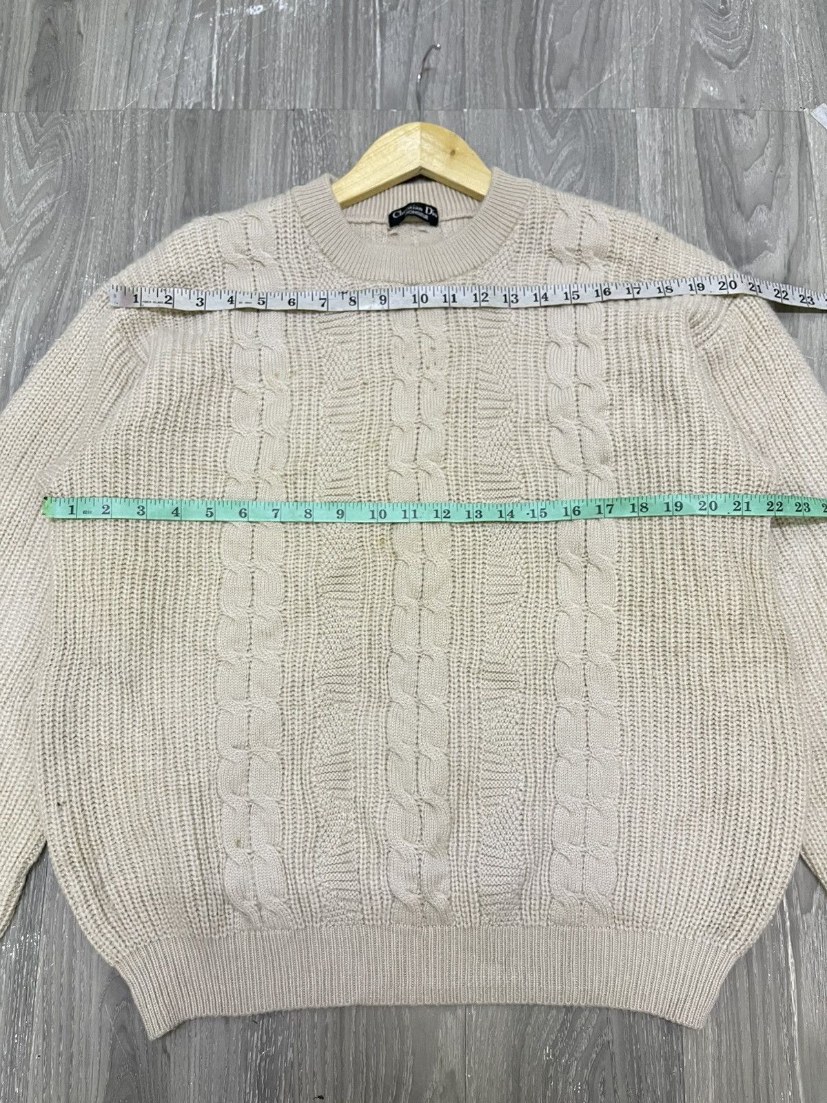 Cristian Dior Crewneck Cable Knitwear Sweater