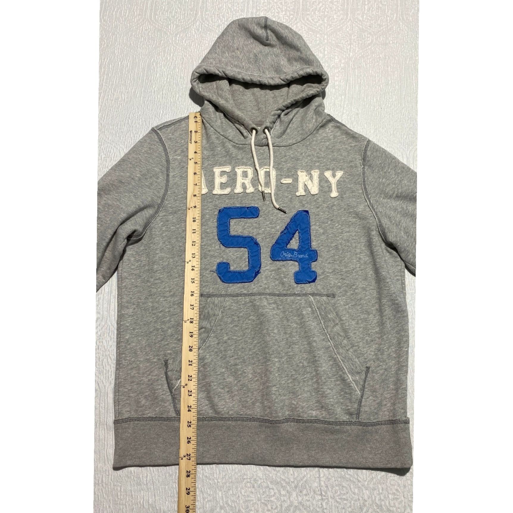 Aeropostale Aeropostale Hoodie Pullover Mens L Gray 54 Pocket Logo Hooded Sweatshirt Size US L / EU 52-54 / 3 - 6 Thumbnail
