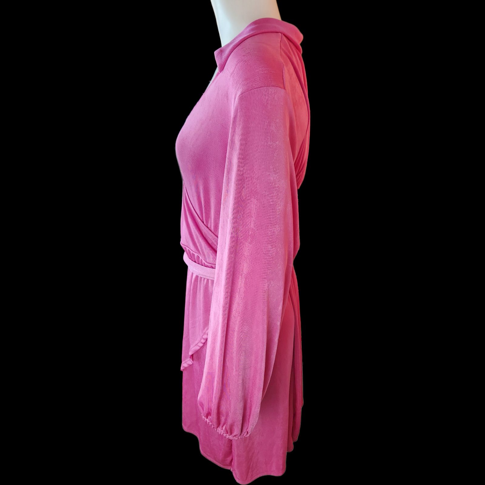 Other Rue 21 Womens 3X Purple Dress V-Neck Tie Waist Long Sleeve Size 3XL / US 20-22 - 8 Thumbnail