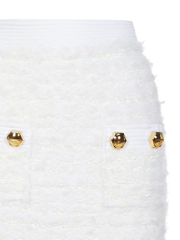 Balmain o1y0625 Mini Skirt in White Size 28" / US 6 / IT 42 - 3 Thumbnail