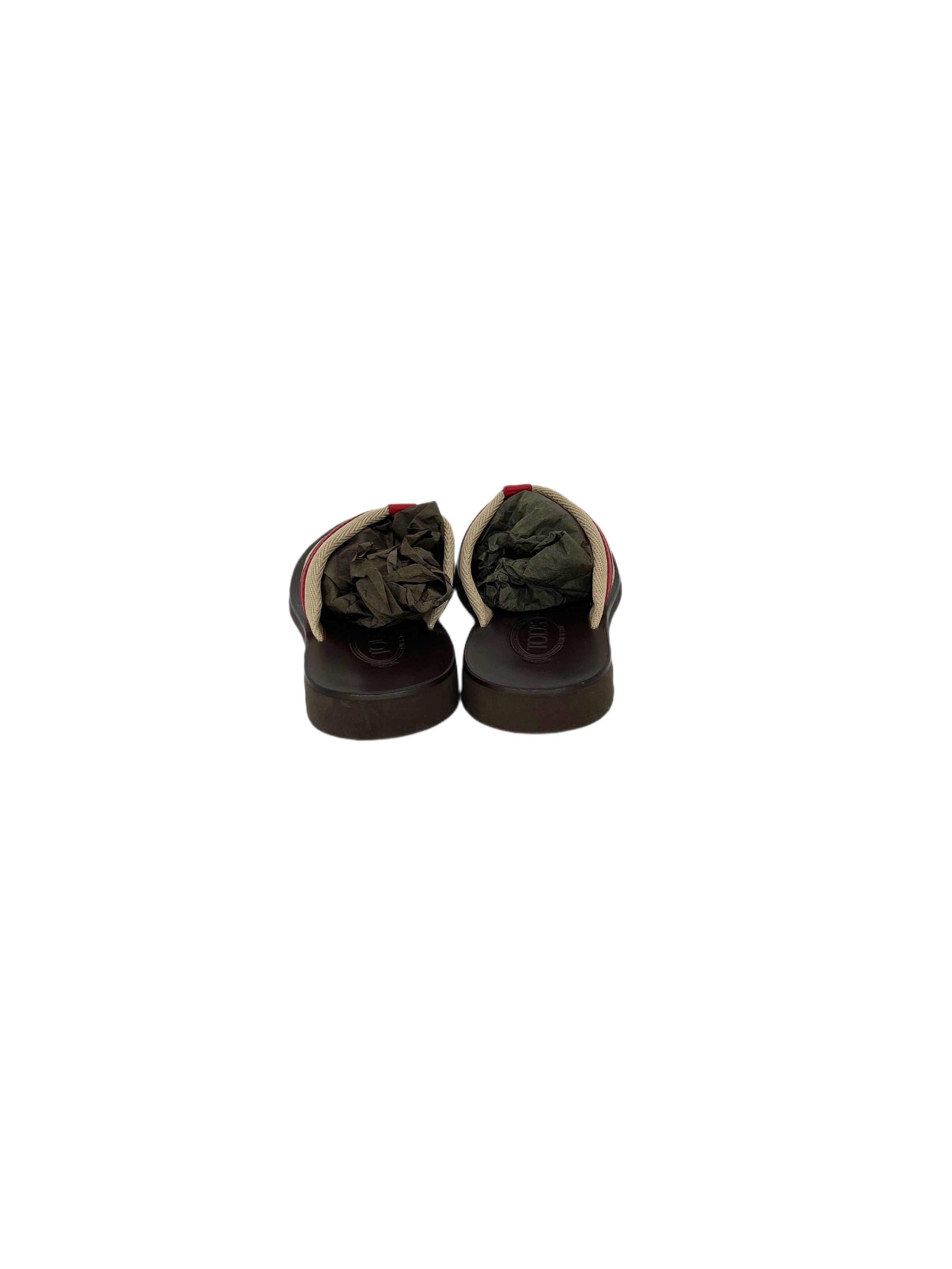 Tod's TODS Brown Leather Sandal With Canvas / Leather Thong Upper Size US 7.5 / EU 40-41 - 6 Thumbnail