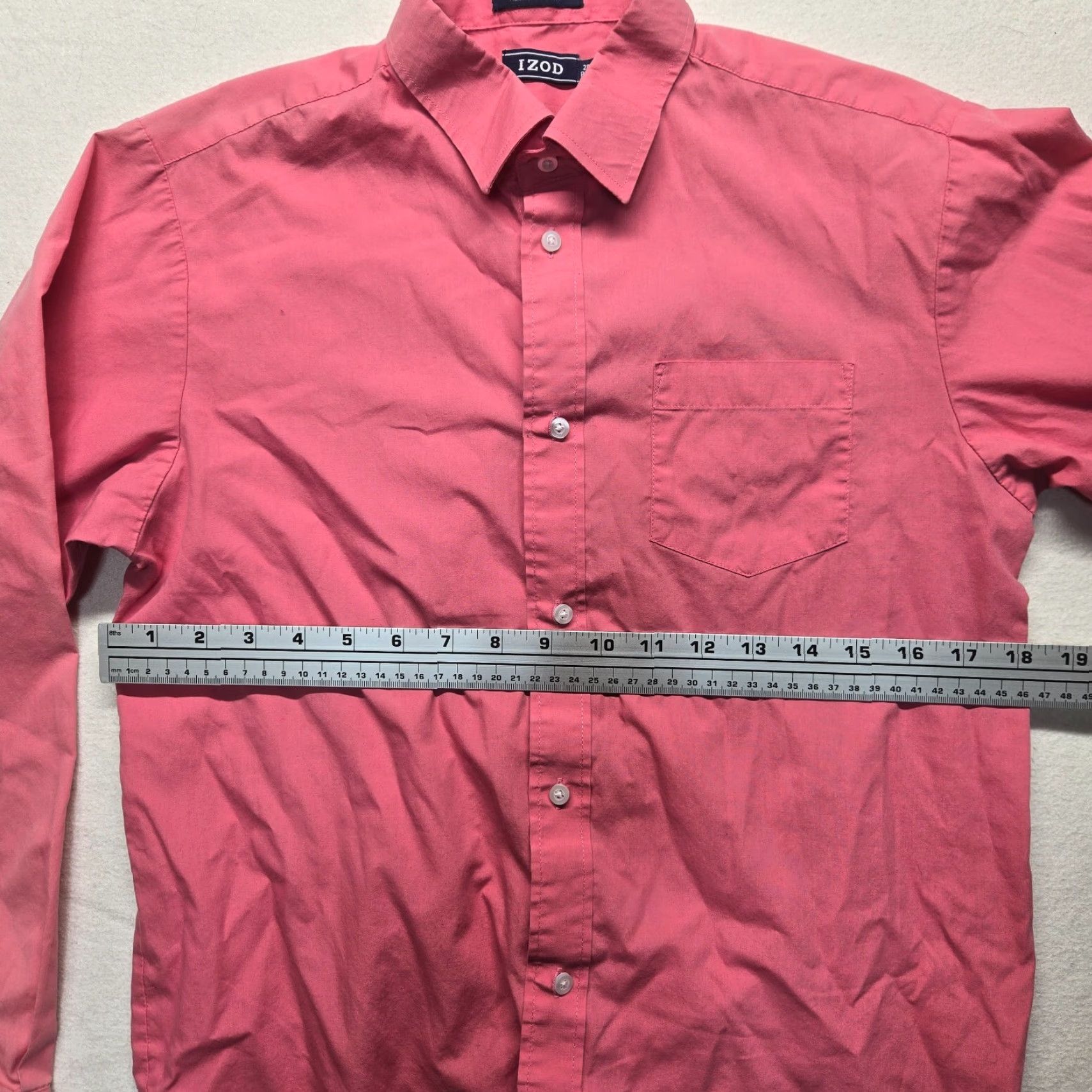 Izod IZod Shirt Men Adult 20 Pink Long Sleeve Button-Up Collared 20 Big & Tall Cotton Polyester Casual Colorful Size US XXL / EU 58 / 5 - 4 Thumbnail