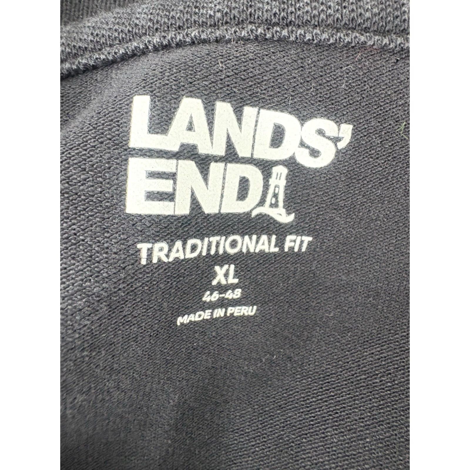 Lands' End VINTAGE Lands End Men's Polo Shirt XL Black Long Sleeve Casual Preppy Cotton Spandex Size US XL / EU 56 / 4 - 7 Thumbnail