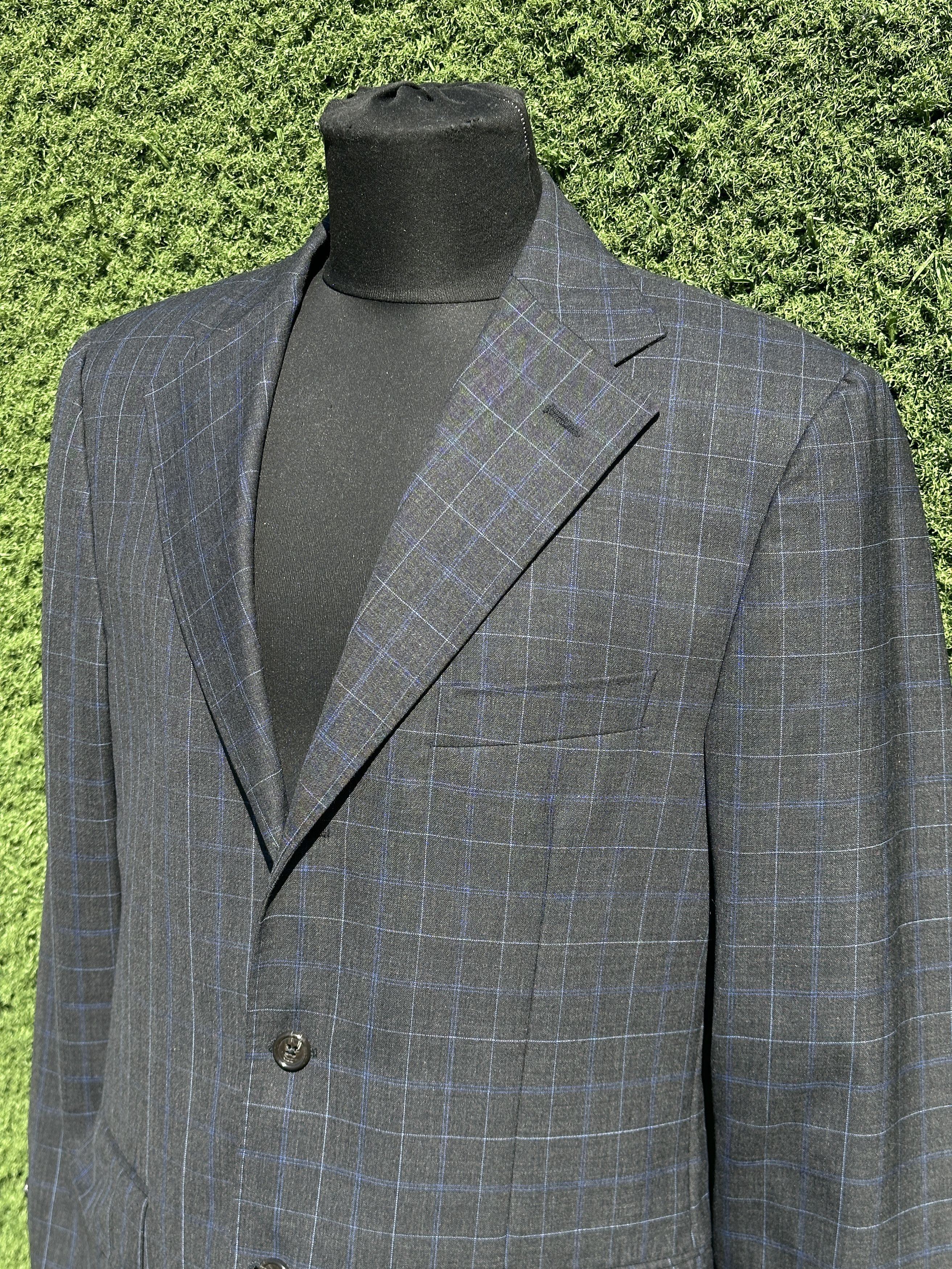 Corneliani Corneliani CC Collection Wool Blue Suit Jacket 52 7R Size 52R - 9 Thumbnail
