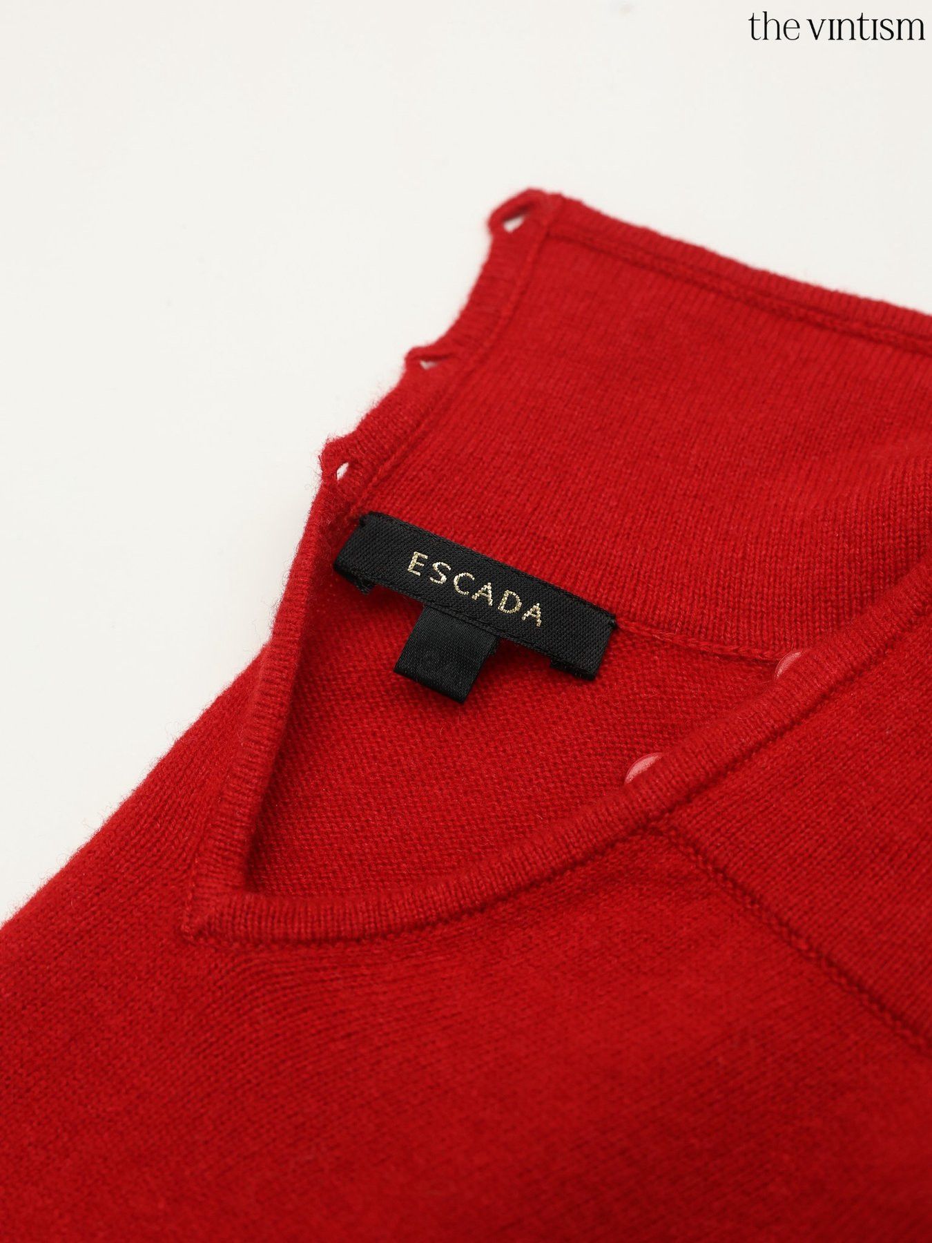 Escada Escada Red Cashmere, Virgin Wool & Silk Mock Neck Sweater Size S / US 4 / IT 40 - 8 Thumbnail