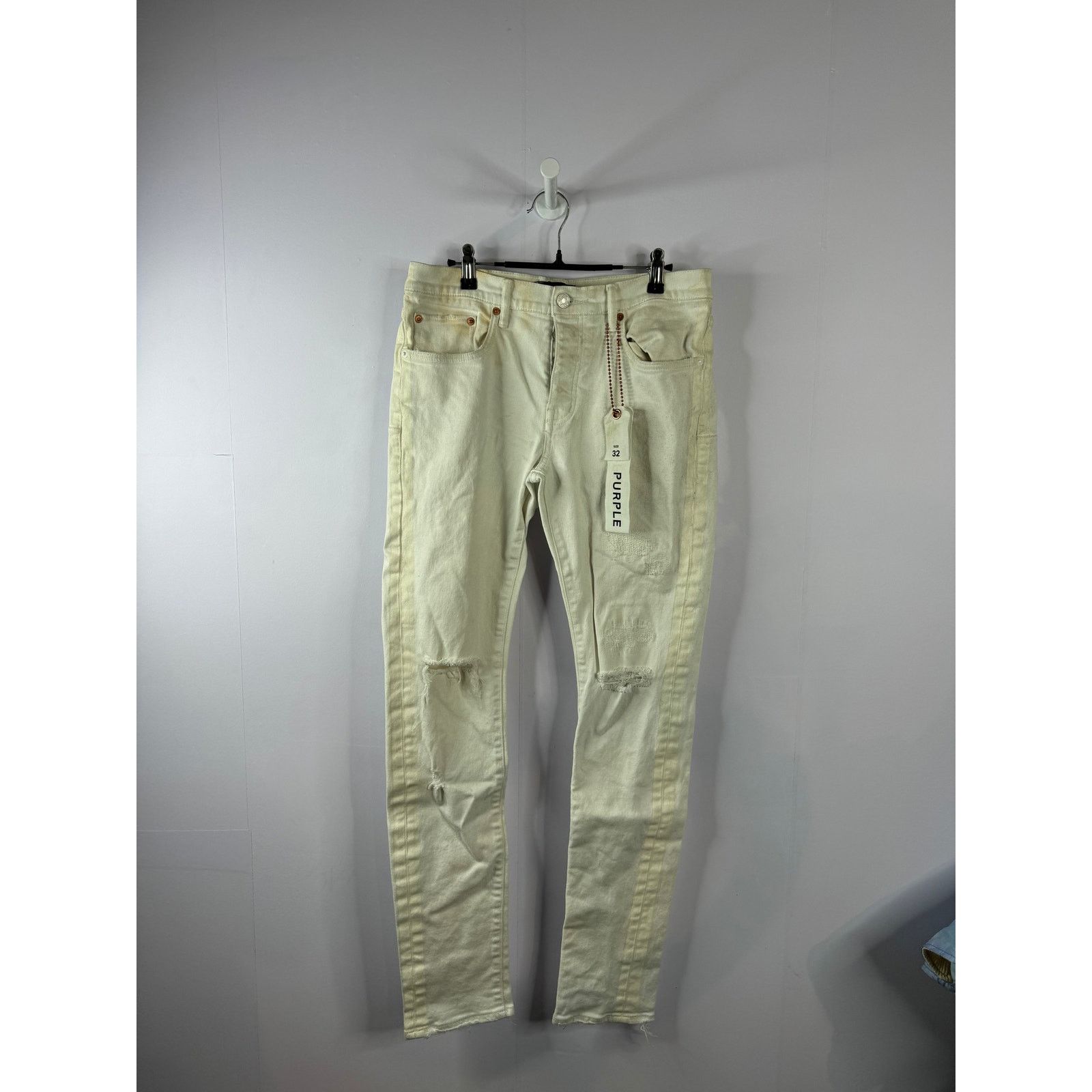 Purple Brand Purple Jeans White White Stripe Used 32 Size US 32 / EU 48 - 1 Thumbnail