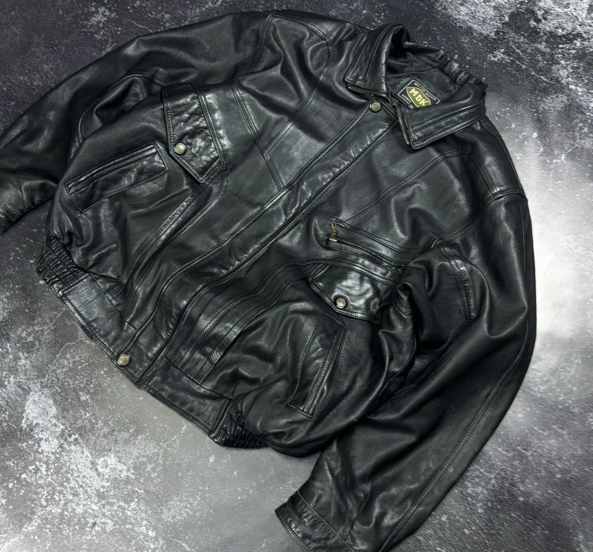 Vintage Vintage Leather bomber jacket Size US XXL / EU 58 / 5 - 4 Thumbnail