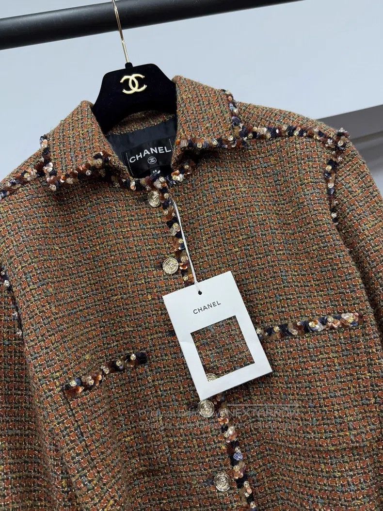 Chanel Chanel 25A high-end handicraft workshop coffee brown twill Size XS / US 0-2 / IT 36-38 - 2 Thumbnail