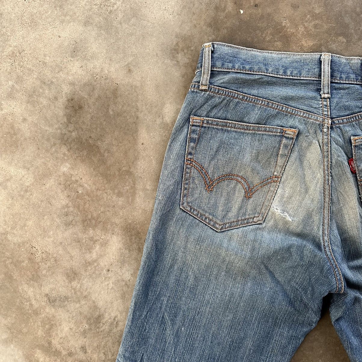 Japanese Brand Vintage Edwin Distressed Jean Rusty Faded Denim Pant W31 Size US 31 - 13 Thumbnail