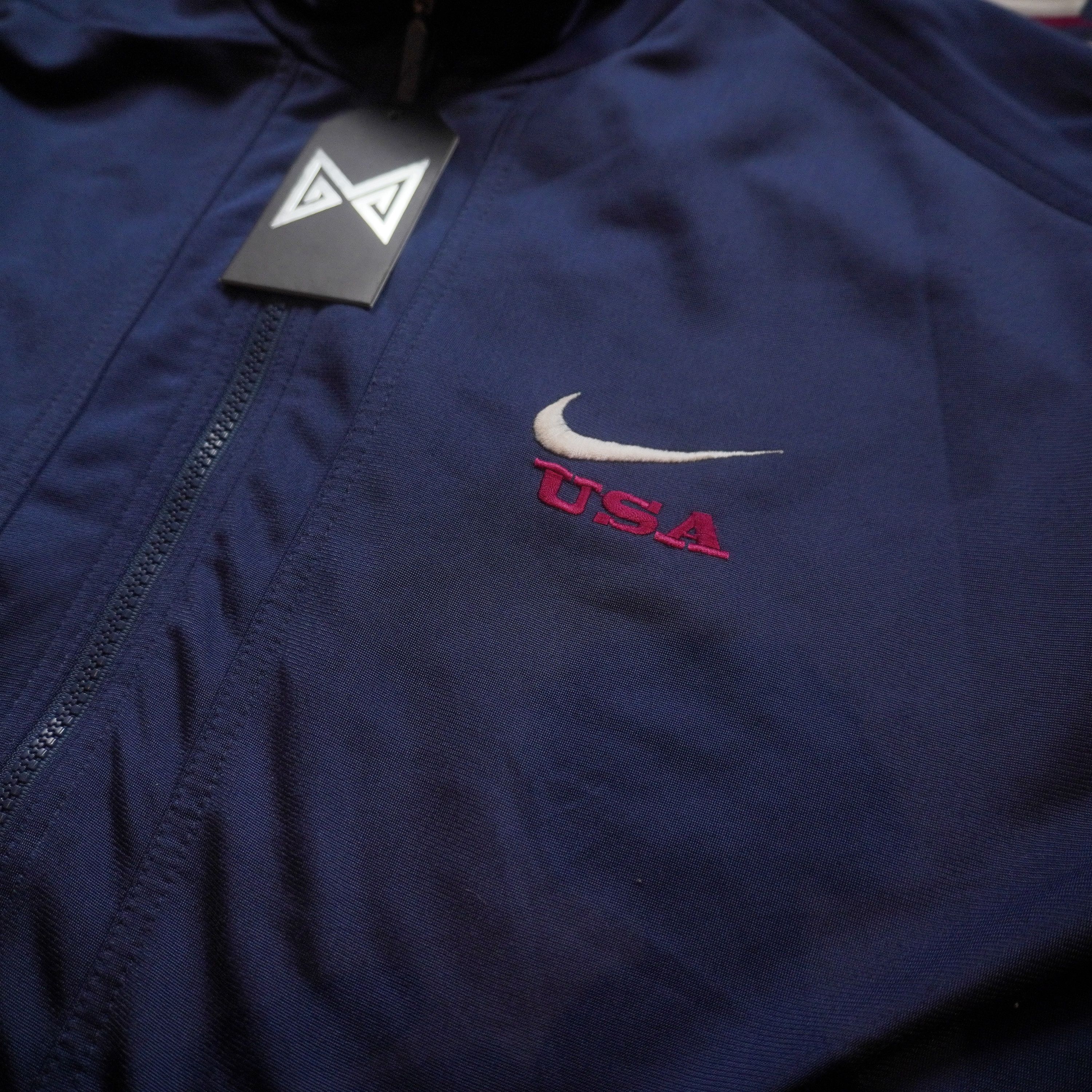Nike Vintage Nike USA Zip Up Sweatshirt Track Jacket Size US XXL / EU 58 / 5 - 5 Thumbnail