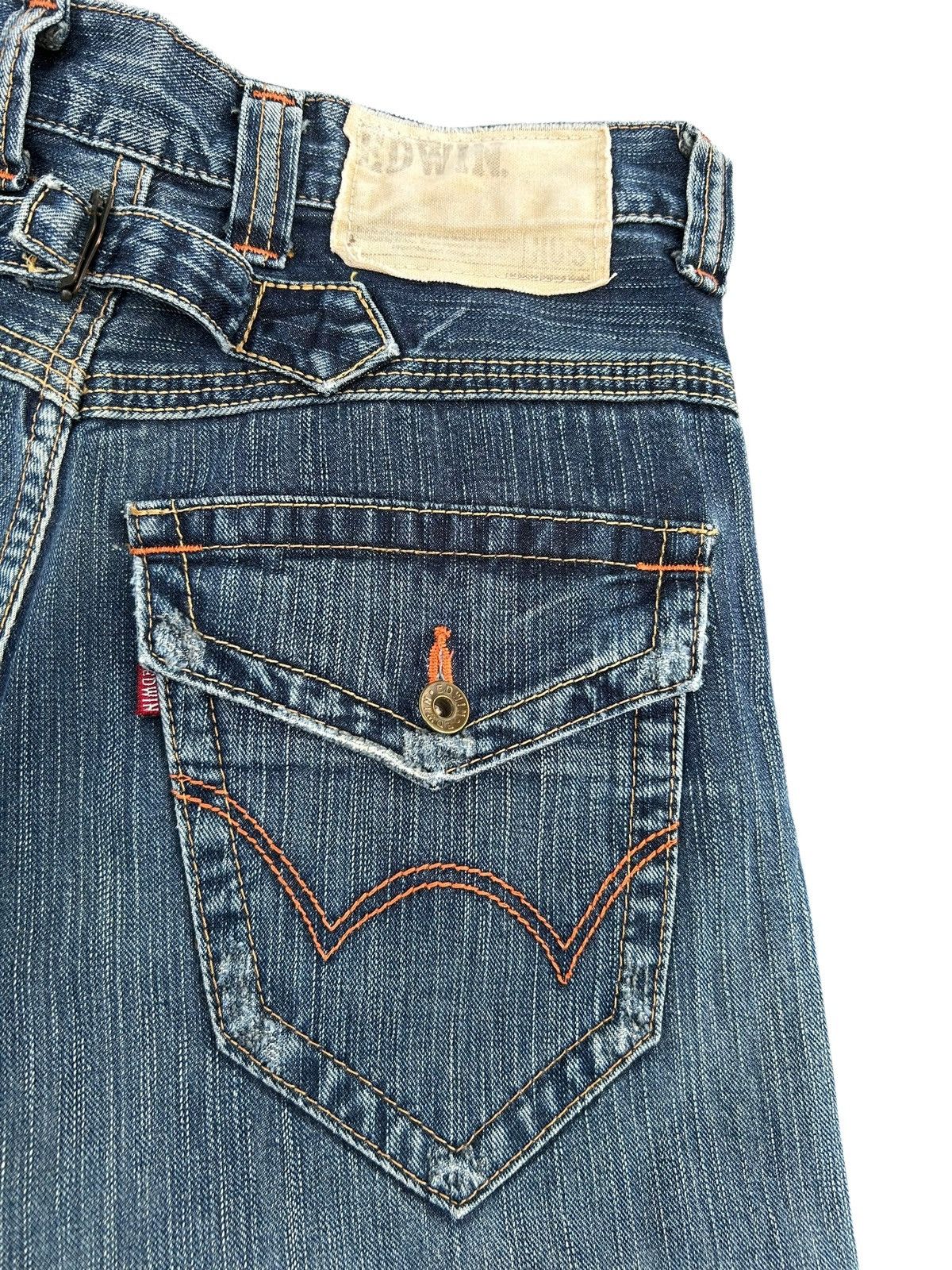 Kapital Flare Vintage Edwin Buckle Back Distressed Denim Jeans Size US 31 - 6 Thumbnail