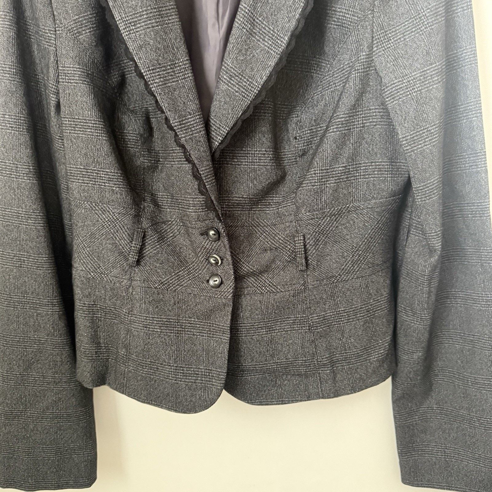 Other Y2K Iz Byer California Juniors Plaid Lace Lightweight Blazer Size XL / US 12-14 / IT 48-50 - 6 Thumbnail