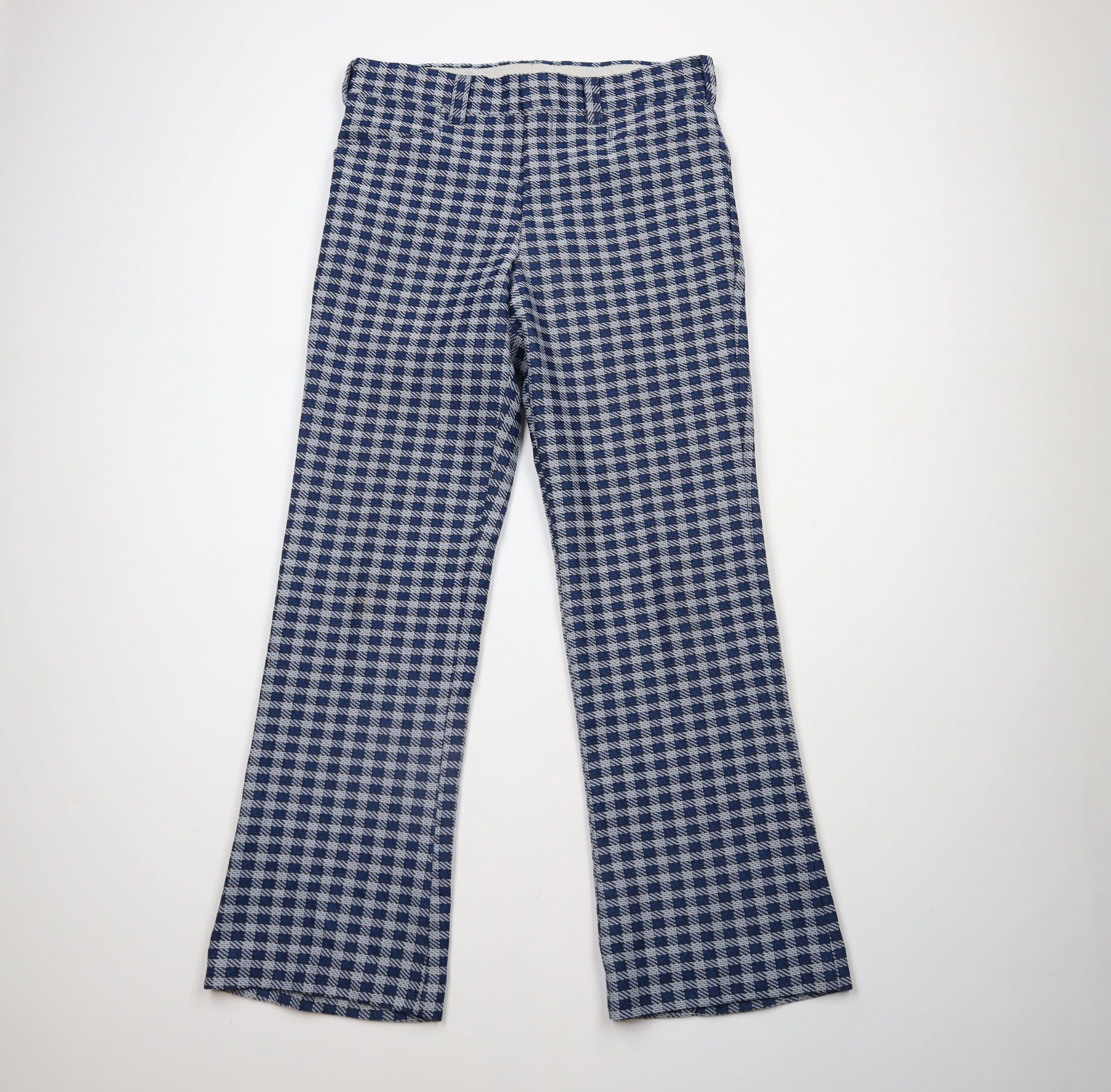 Vintage Vintage 60s 70s Streetwear Bell Bottoms Pants Plaid USA Size US 34 / EU 50 - 1 Thumbnail