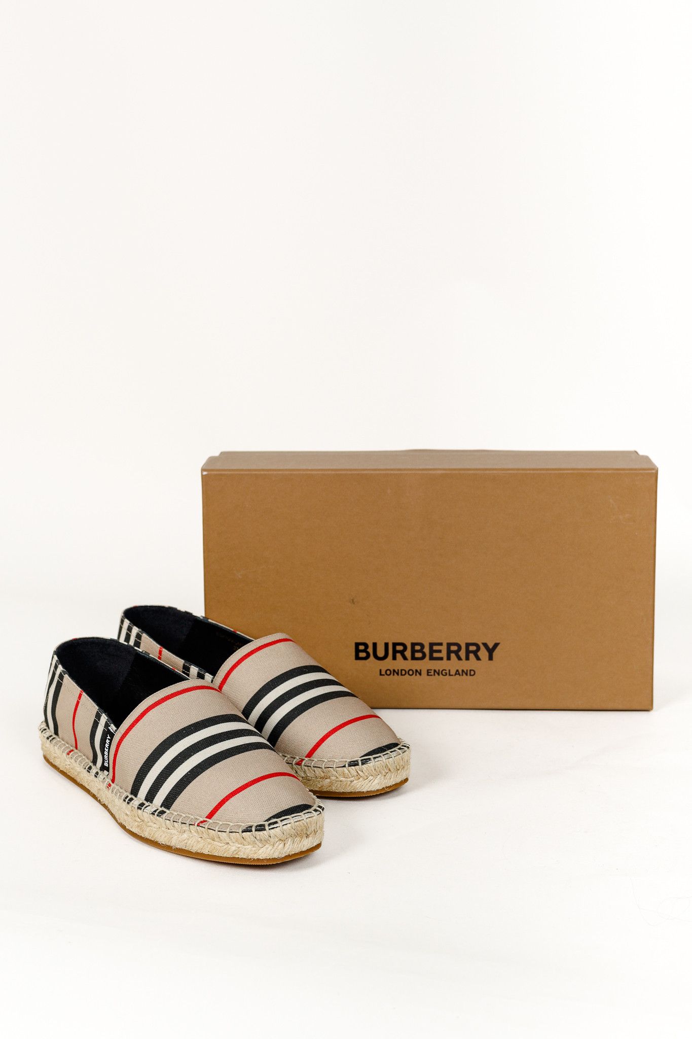 Burberry Burberry Alport Icon Archive Beige Stripe Espadrilles Size US 6.5 / IT 36.5 - 10 Thumbnail