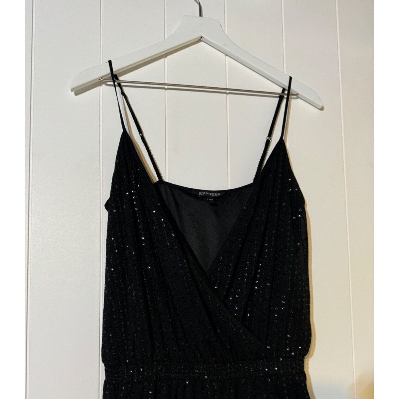 Express Express Women's Evening Wear Black Sequin Jumpsuit Size 2 Size 26" / US 2 / IT 38 - 7 Thumbnail