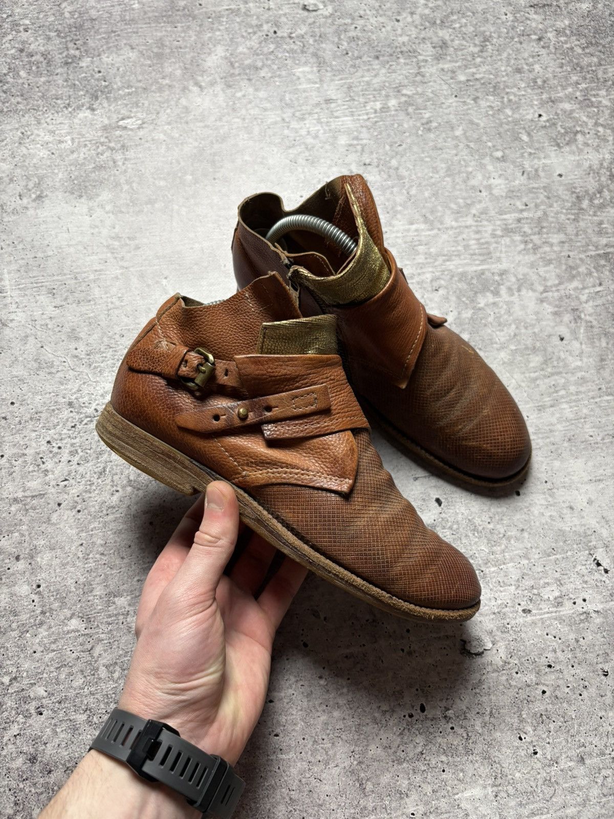 A.S.98 Vintage AS98 AIRSTEP Leather Belted Simon Boots Size US 5 / EU 37 - 3 Thumbnail