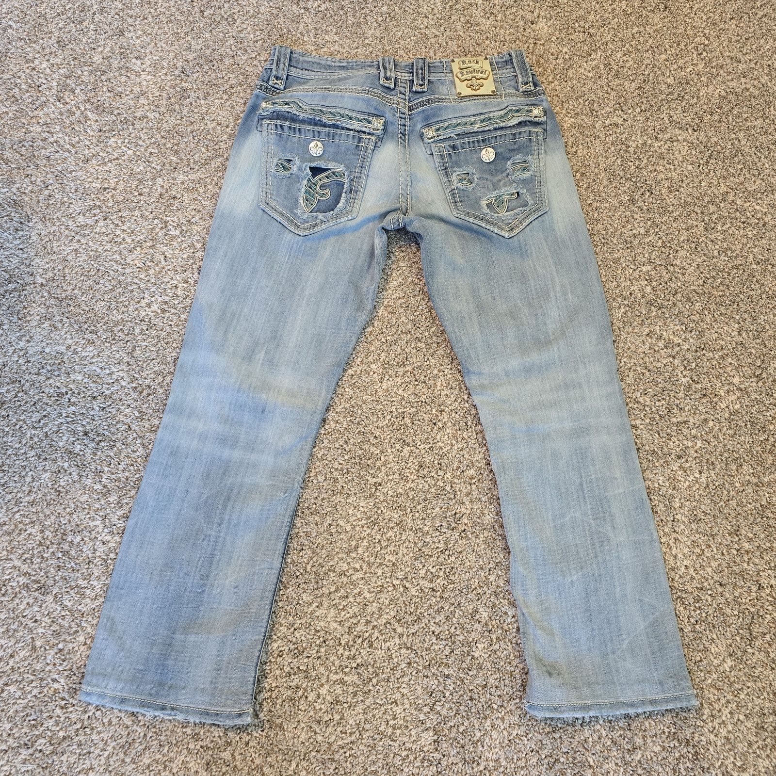 Rock Revival Rock Revival Men's Blue Denim Tom Straight Jeans - Size 32 Size US 32 / EU 48 - 2 Thumbnail