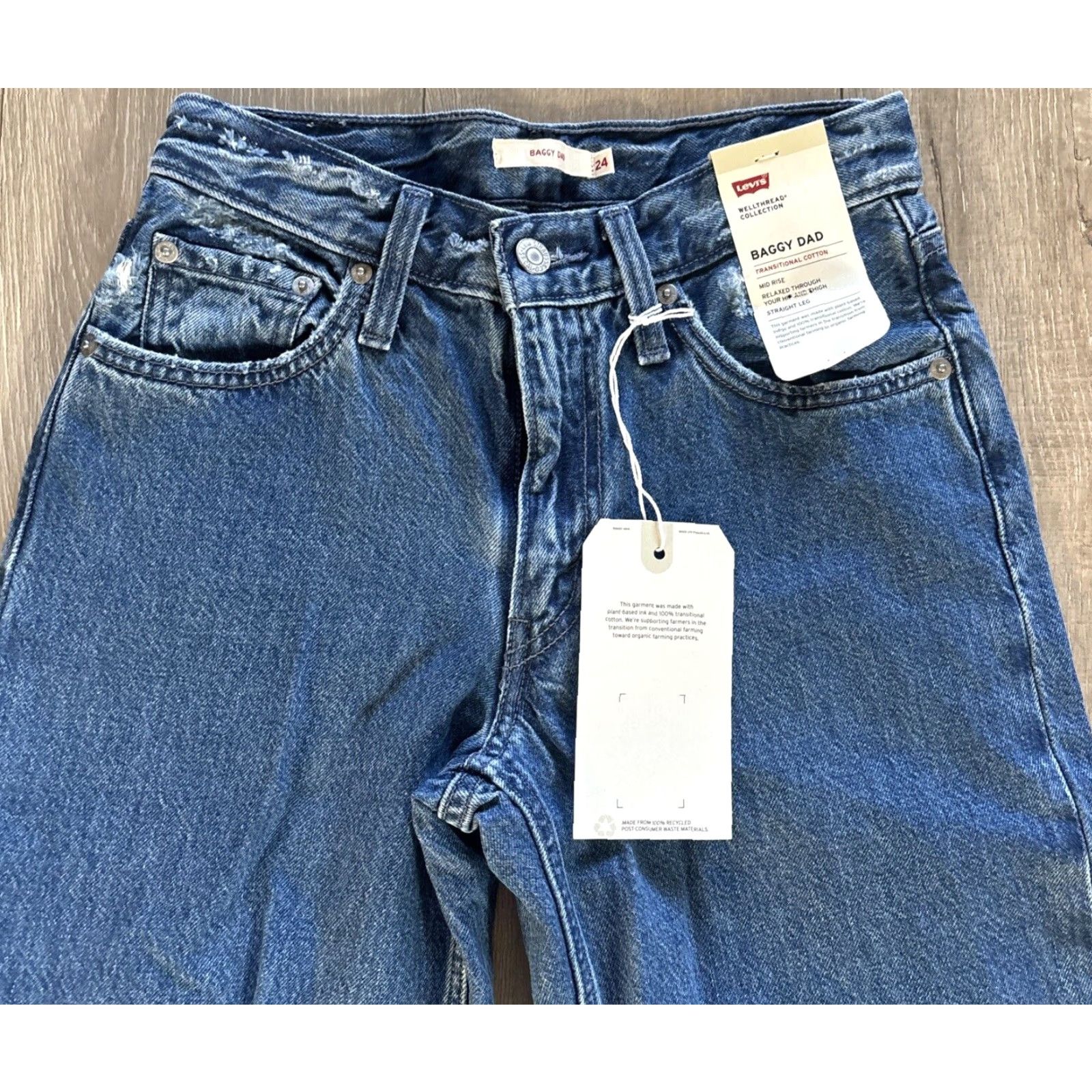 Levi's Levi's Women’s Baggy Dad Jeans Blue Denim Medium Wash Size 24 Size 26" / US 2 / IT 38 - 4 Thumbnail