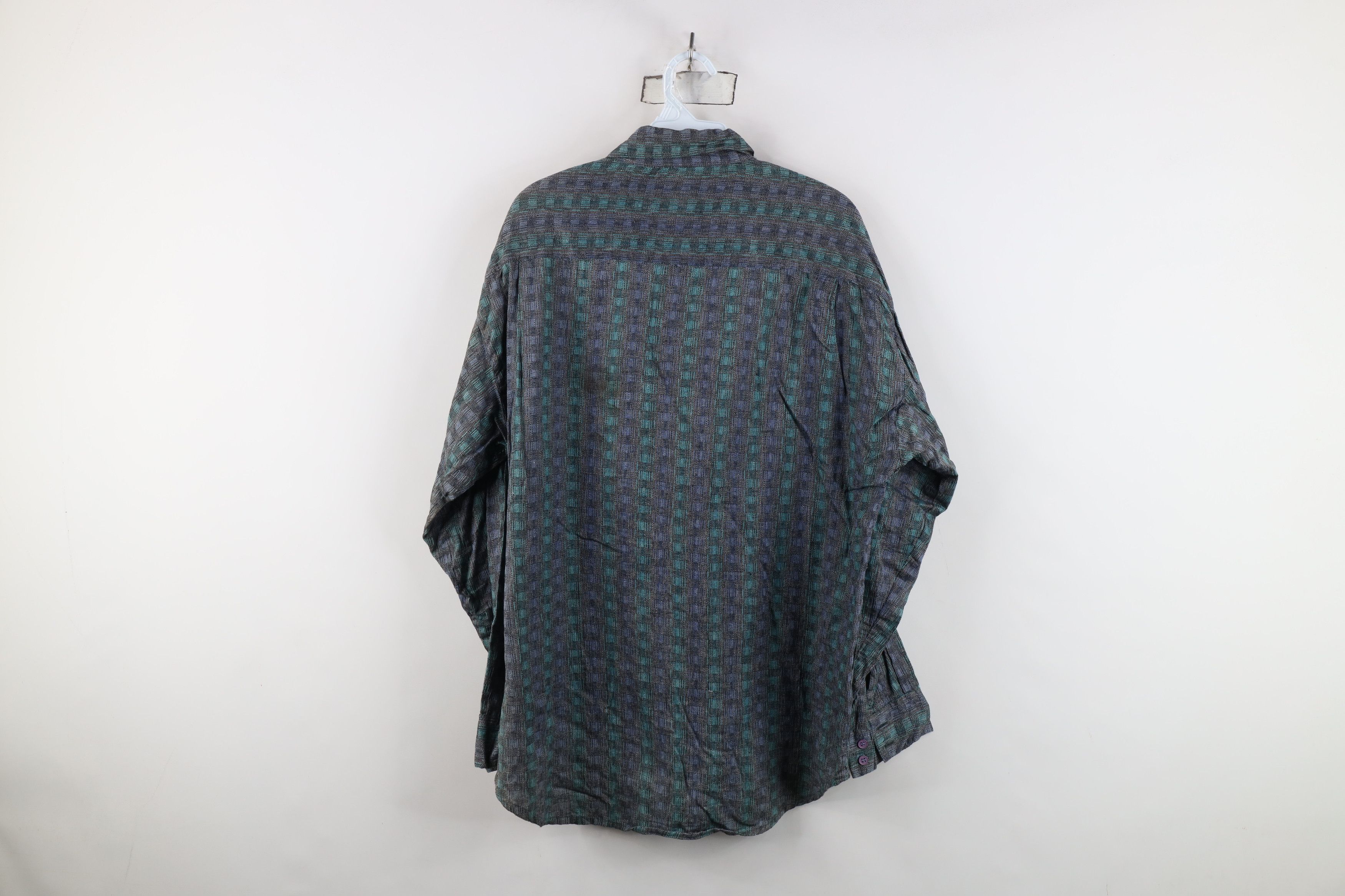 Vintage Vintage 90s Streetwear Madras Cotton Knit Button Shirt Size US M / EU 48-50 / 2 - 9 Thumbnail