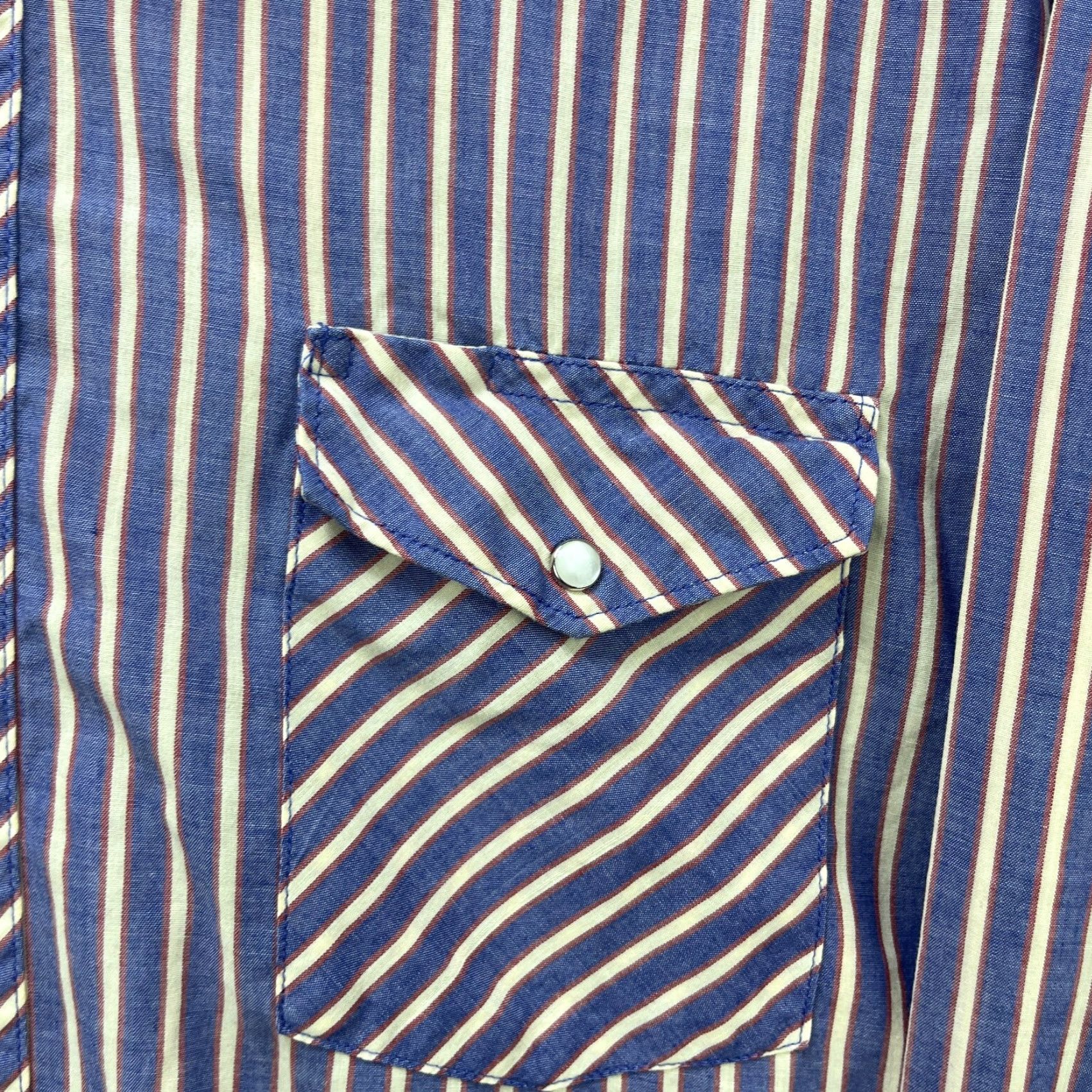 Wrangler VINTAGE Western Wrangler Pearl Snap Long Sleeve Shirt 2XL Mens Blue 90s Size US XXL / EU 58 / 5 - 7 Thumbnail