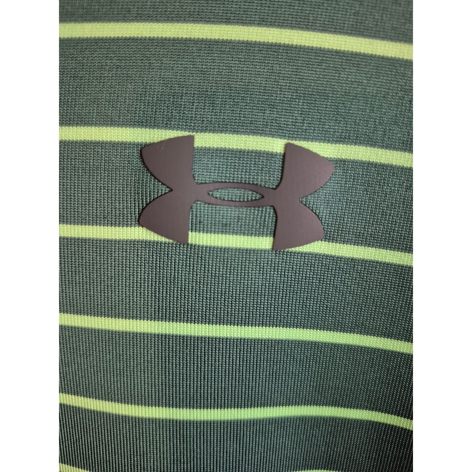 Under Armour Under Armour Playoff Polo Mens Large L Green Striped Top Size US L / EU 52-54 / 3 - 2 Thumbnail