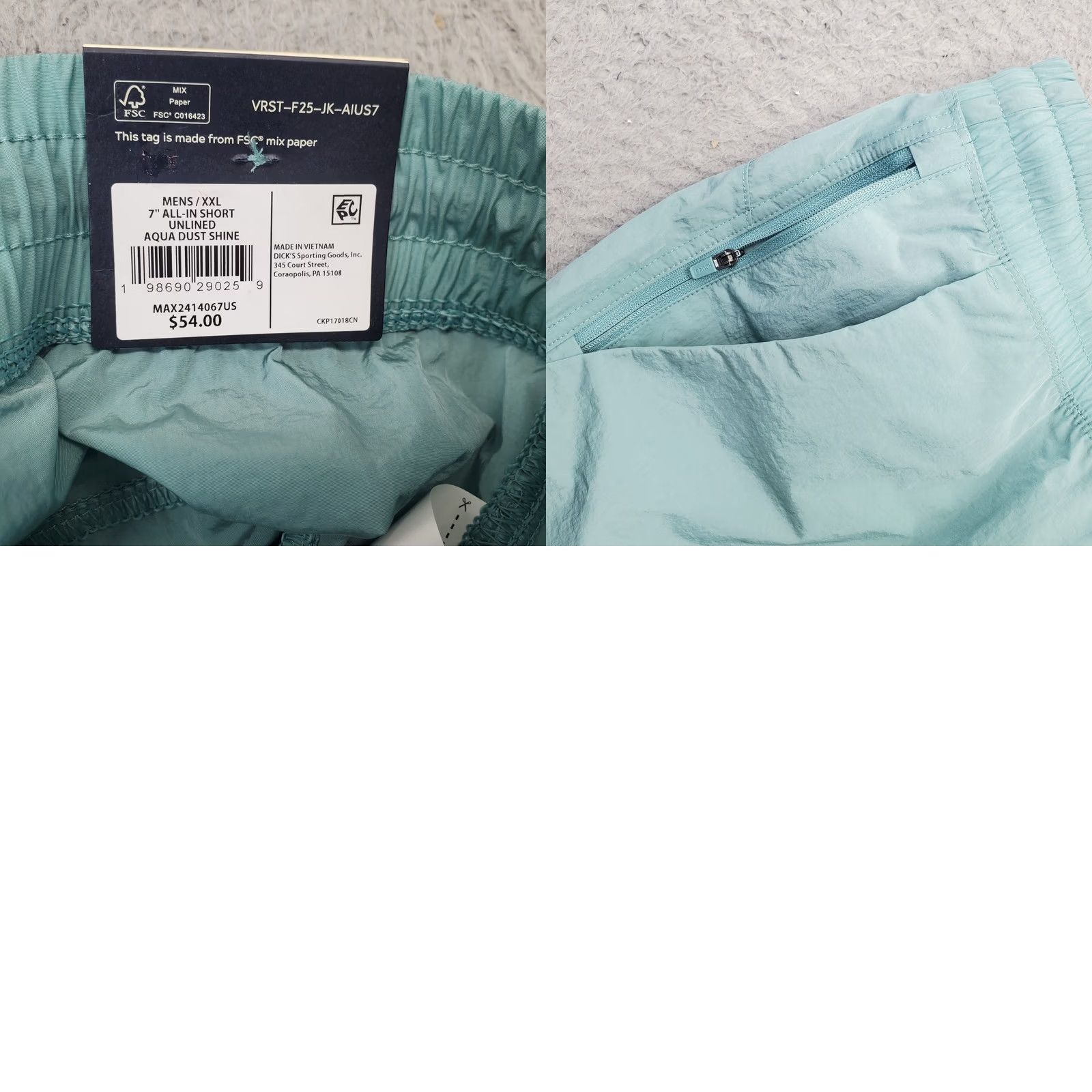 Vintage VRST Mens XXL Green All-in Shorts Athletic Pockets Zipper Pocket 7.25 Inseam Unlined Casual Activewear Long name Size US 39 - 8 Thumbnail