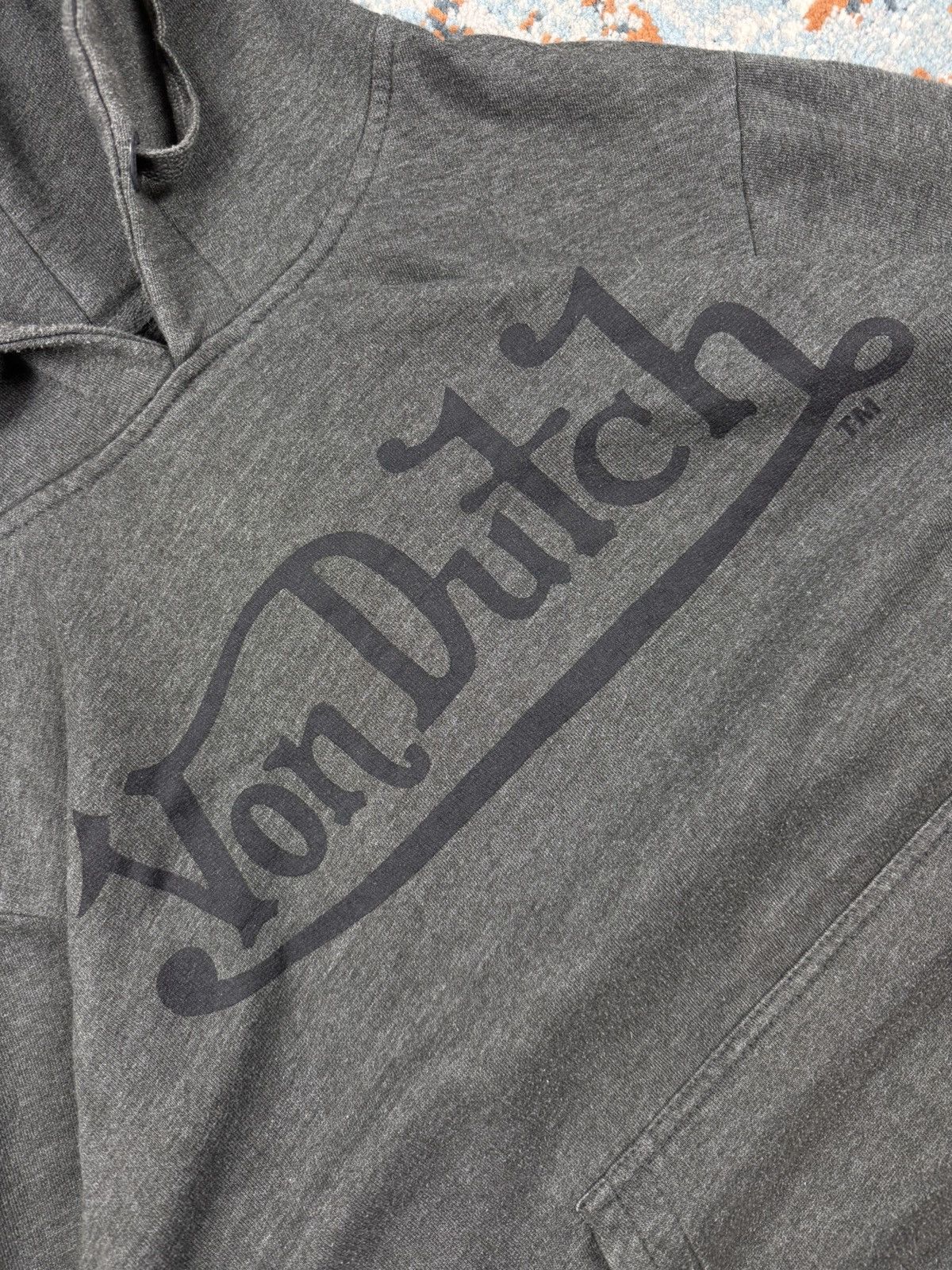 Vintage × Von Dutch Vintage y2k Von Dutch big logo spellout hoodie heather grey Size US S / EU 44-46 / 1 - 4 Thumbnail