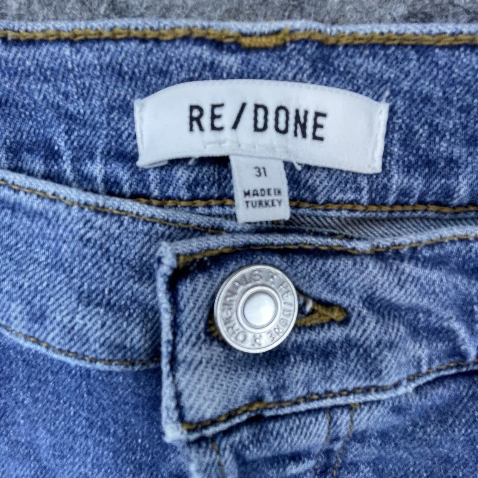 RE/DONE Re/Done Jeans Womens 31 Blue 90s High Rise Ankle Crop Size 31" - 4 Thumbnail