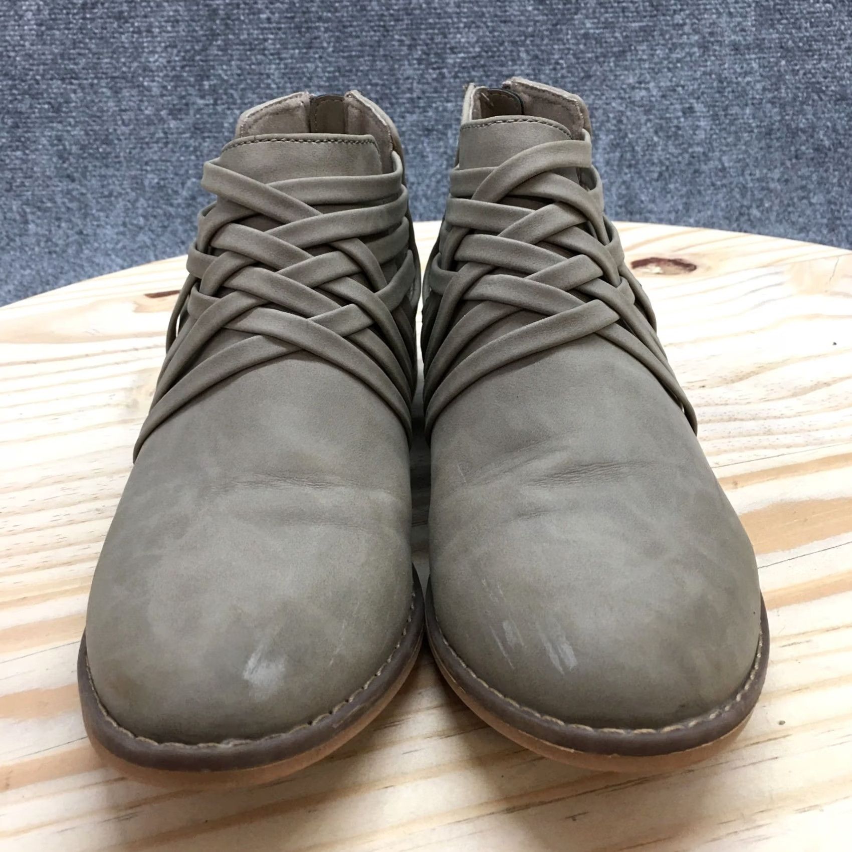 Vintage Rocket Dog Boots Womens 8 Casual Back Zip Ankle Bootie Gray Faux Leather Boots Size US 8 / IT 38 - 6 Thumbnail