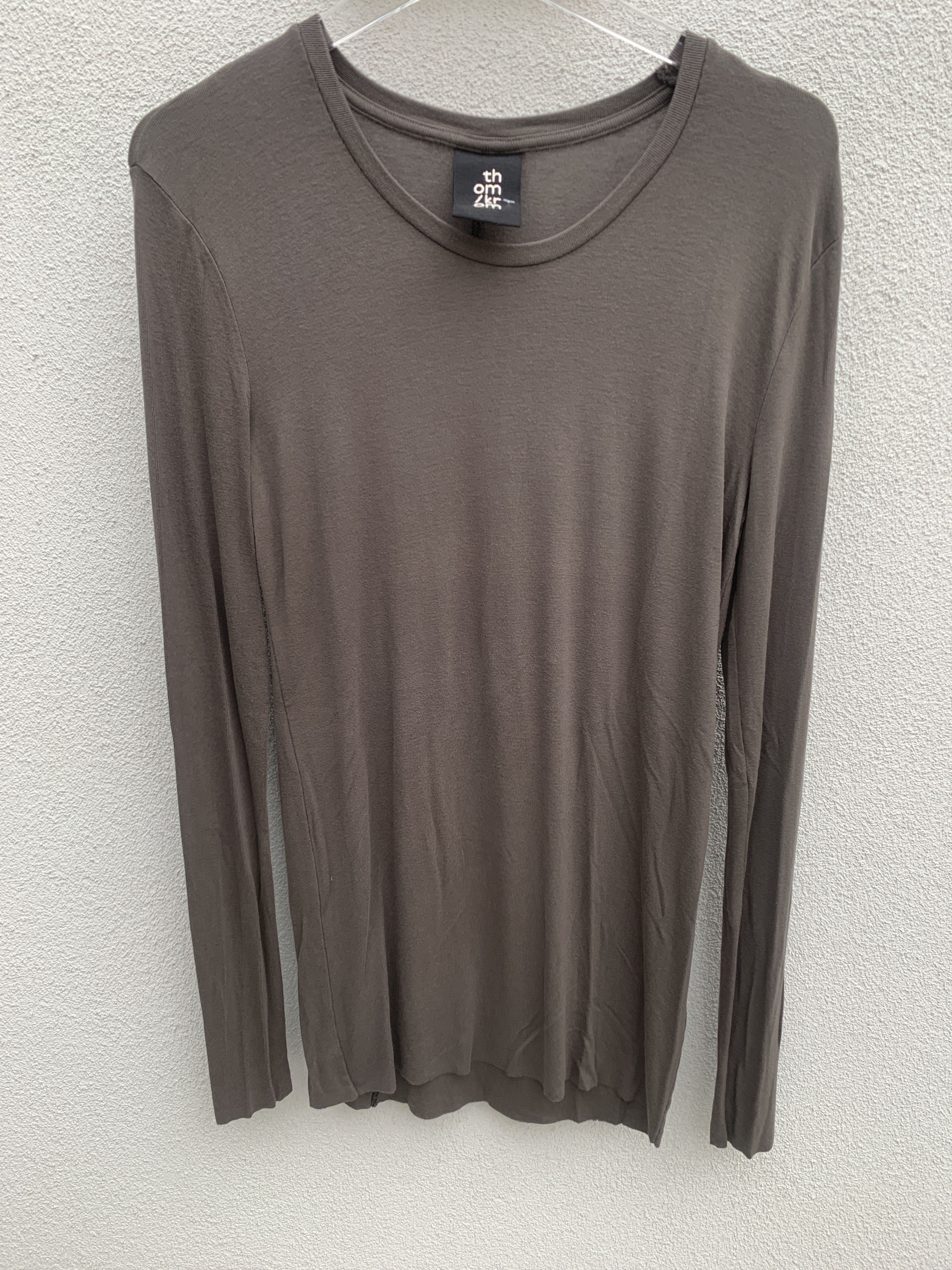 image of Thom Krom Unisex Long Sleeve T-Shirt Silk Grey in Grey Beige, Men's (Size Large)